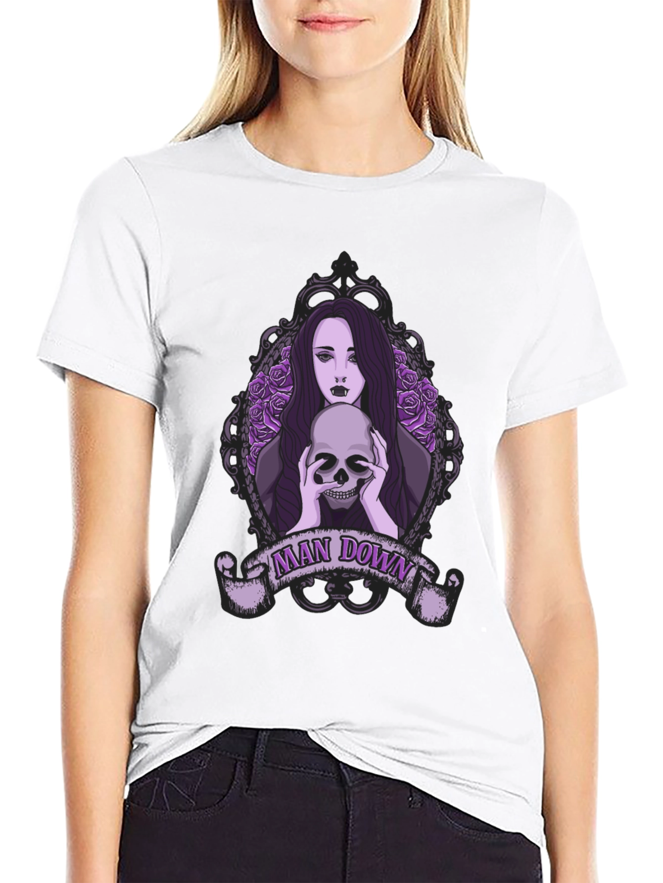 Man Down Skull Graphic T-Shirt
