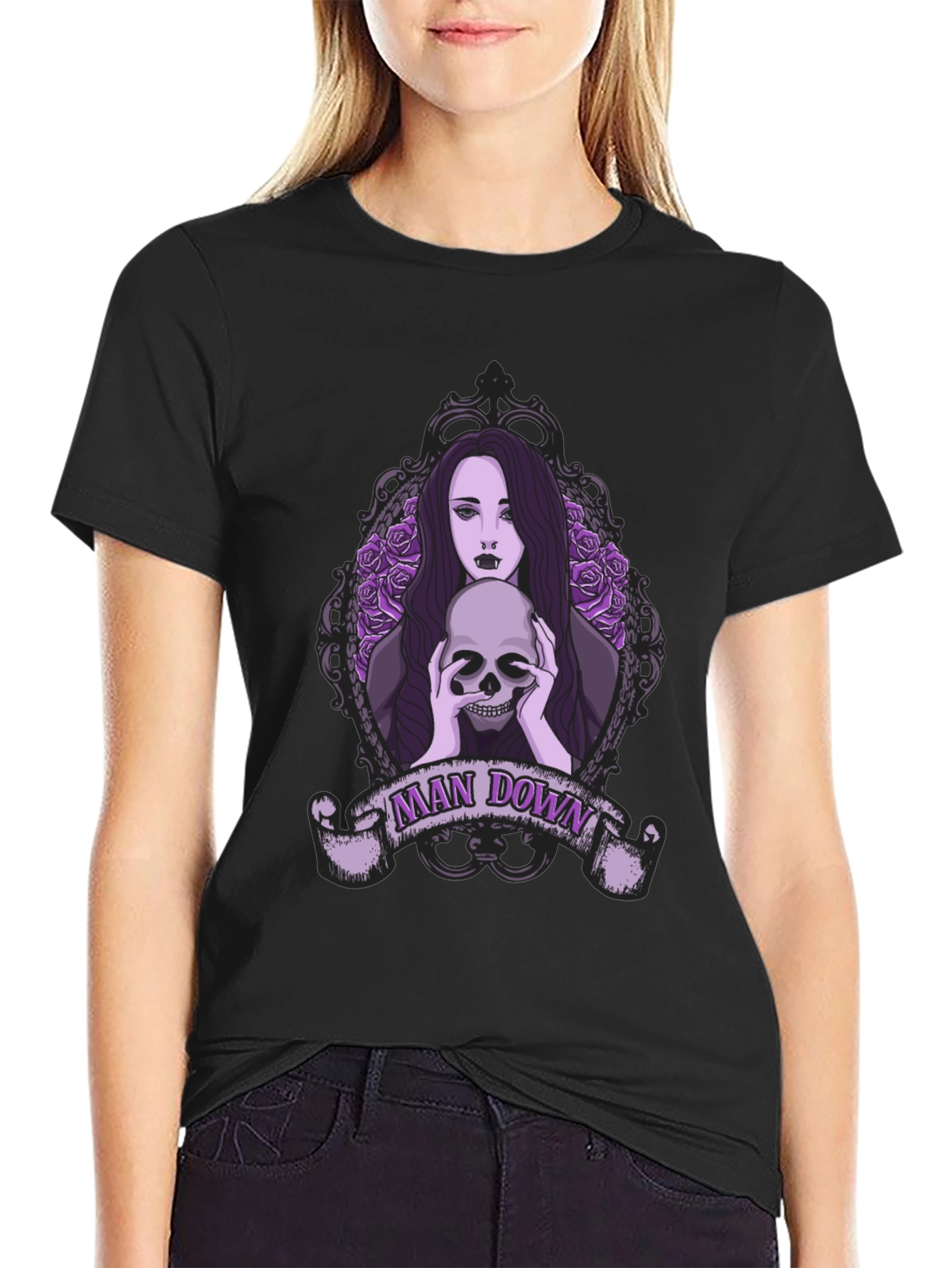 Man Down Skull Graphic T-Shirt