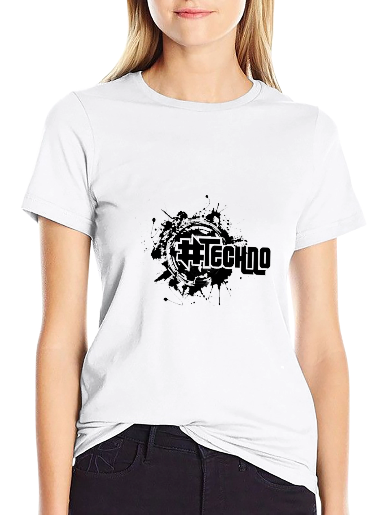 Graphic Black Tee - #Techno Design