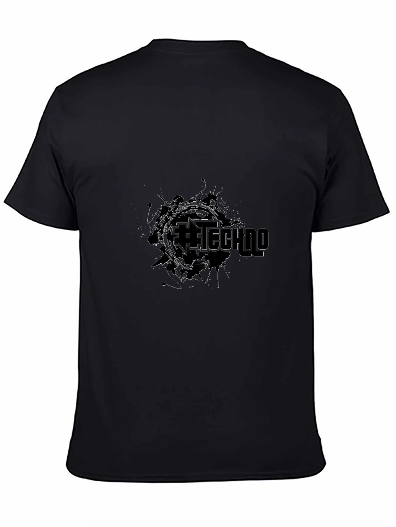Graphic Black Tee - #Techno Design
