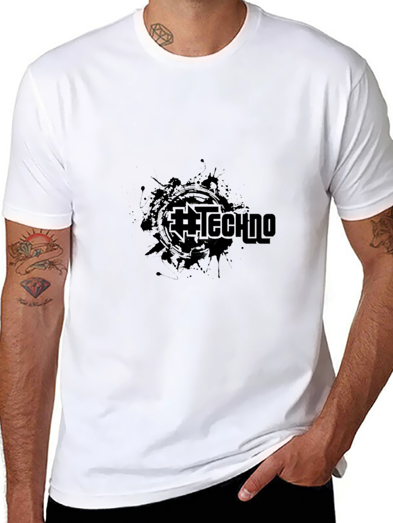 Graphic Black Tee - #Techno Design
