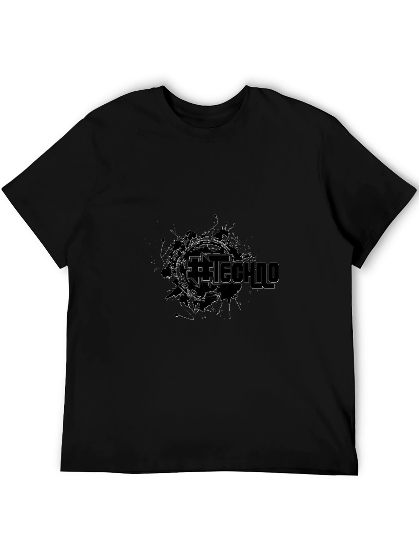 Graphic Black Tee - #Techno Design