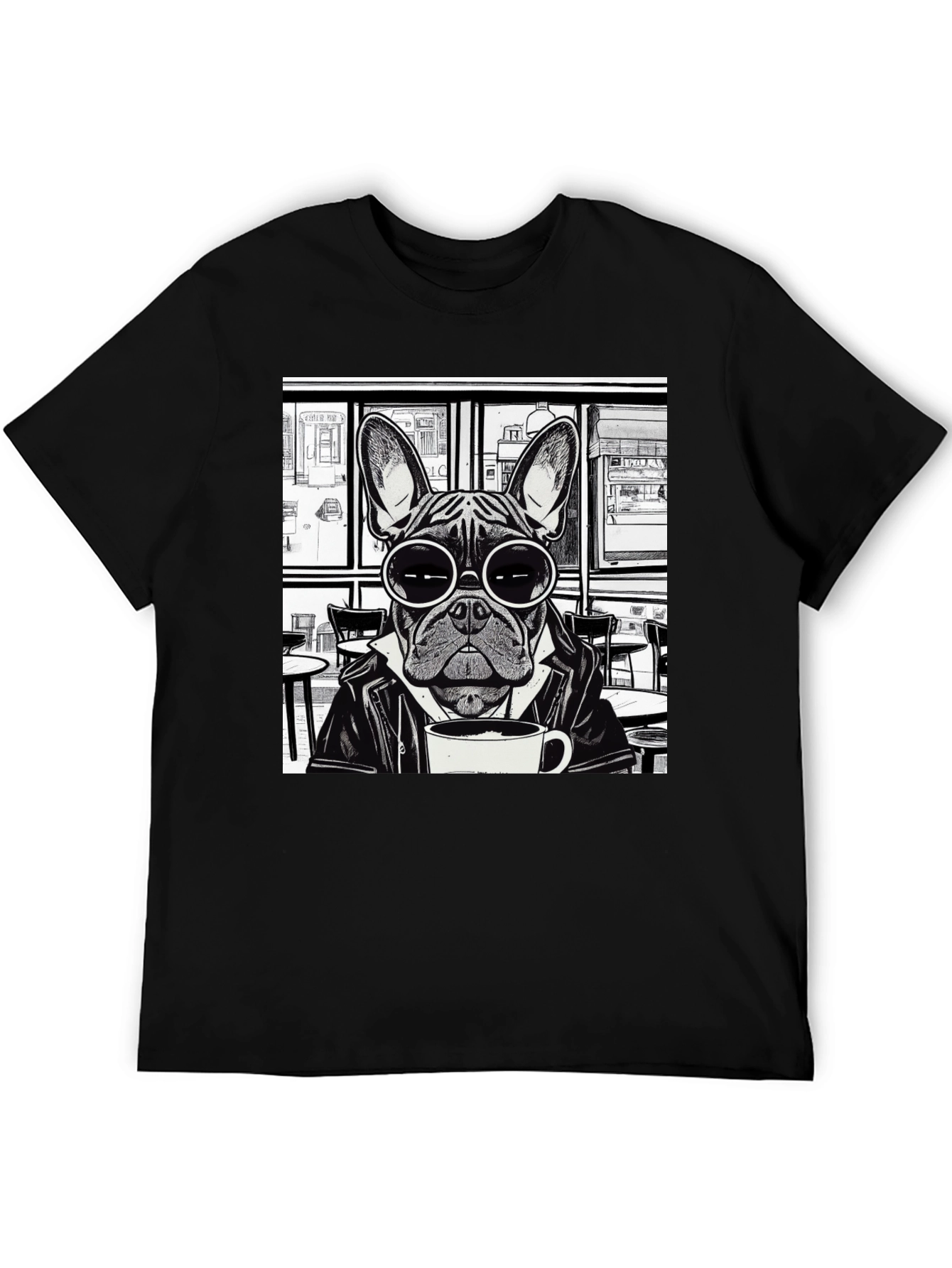 Cool Dog T-Shirt - Frenchie Coffee Lover