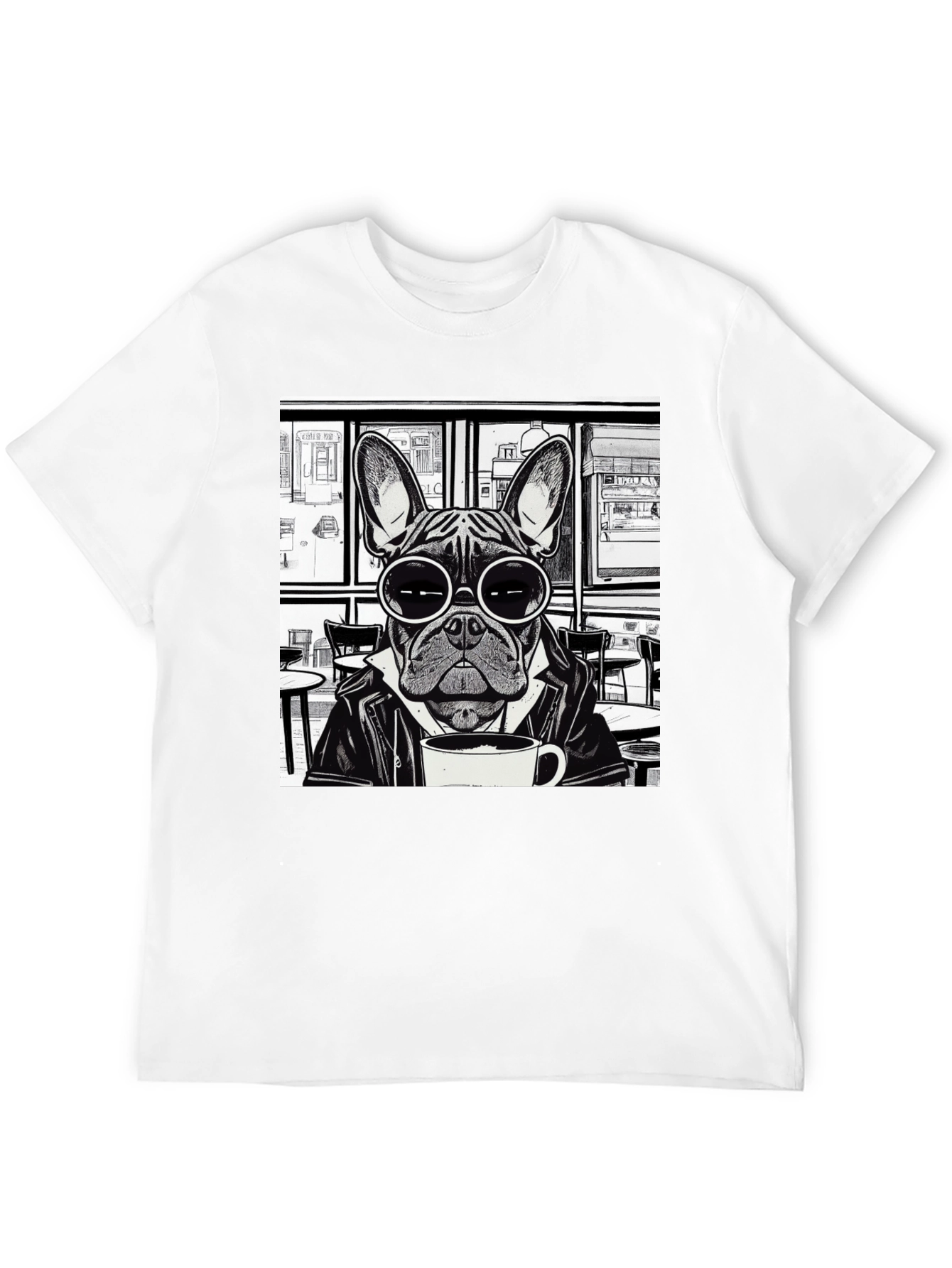 Cool Dog T-Shirt - Frenchie Coffee Lover