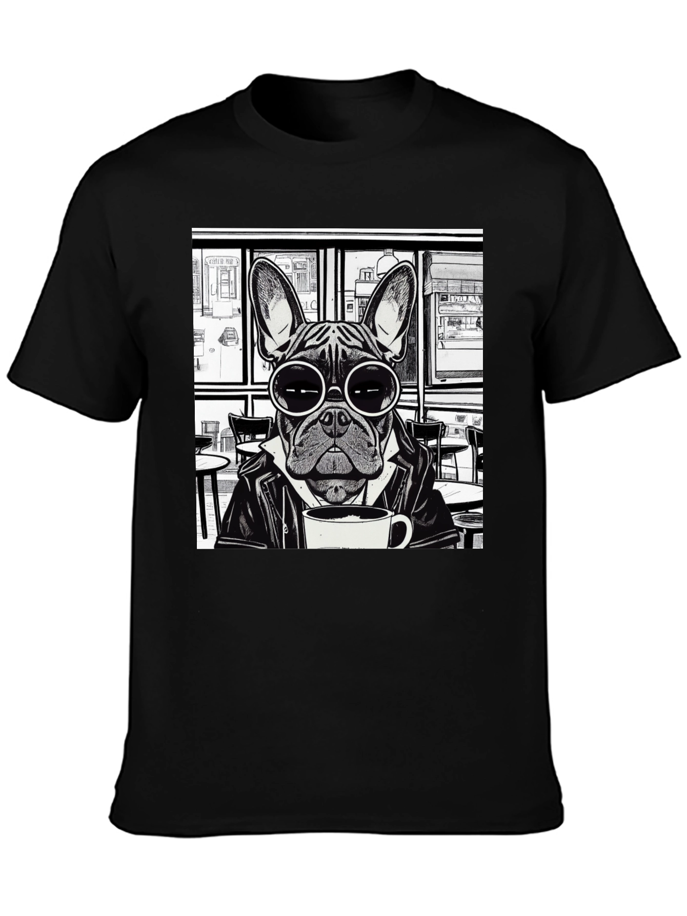 Cool Dog T-Shirt - Frenchie Coffee Lover