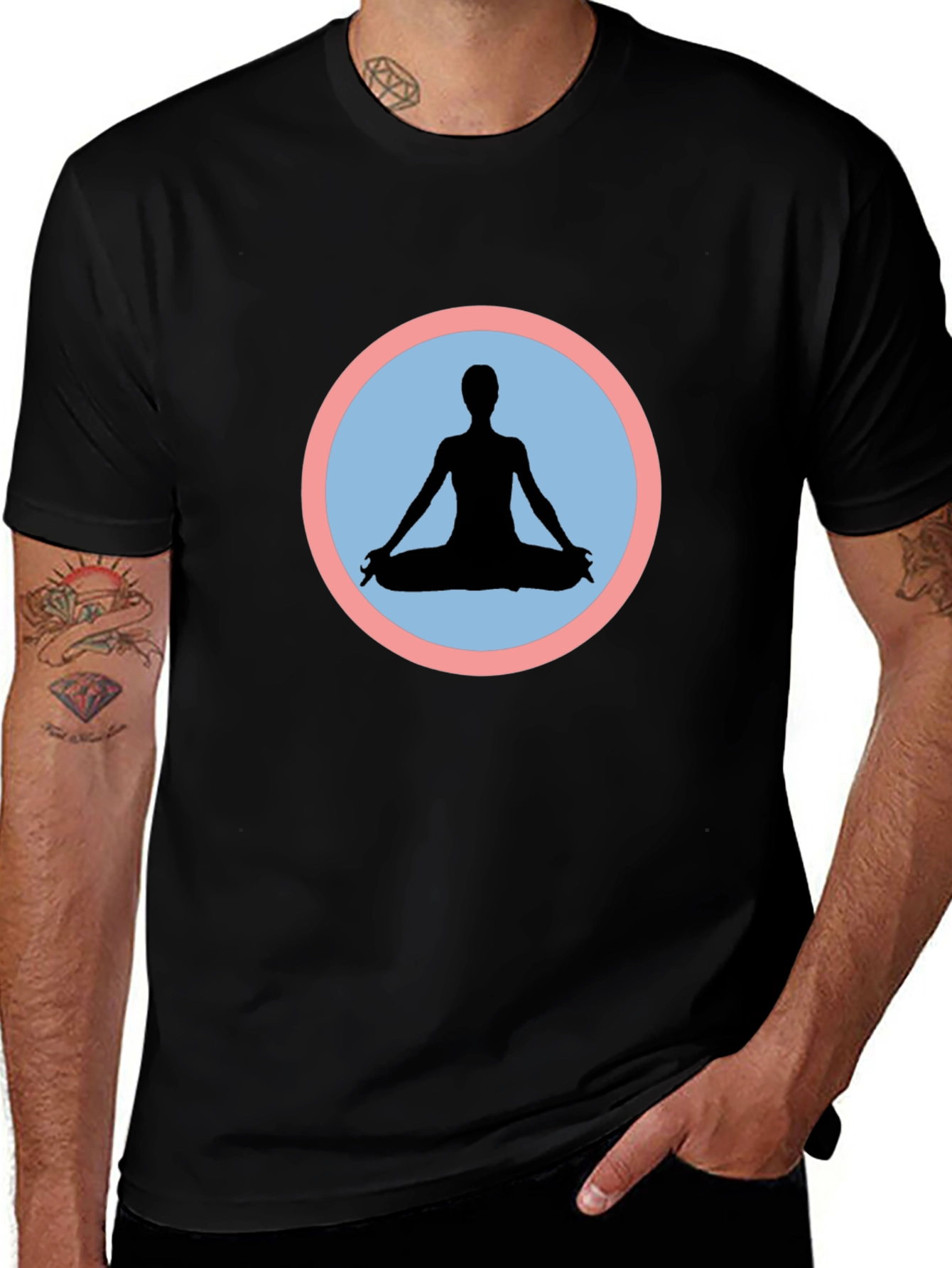 Yoga Pose Graphic Tee - Black