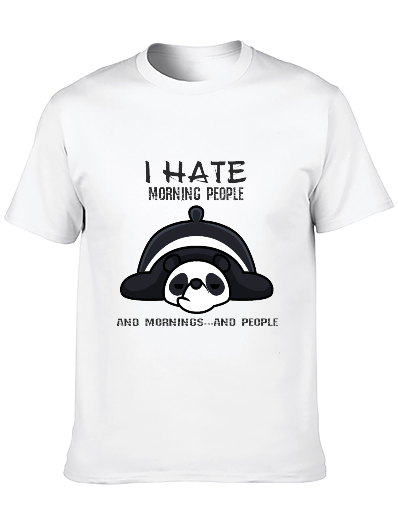I Hate Morning People Panda Graphic Tee