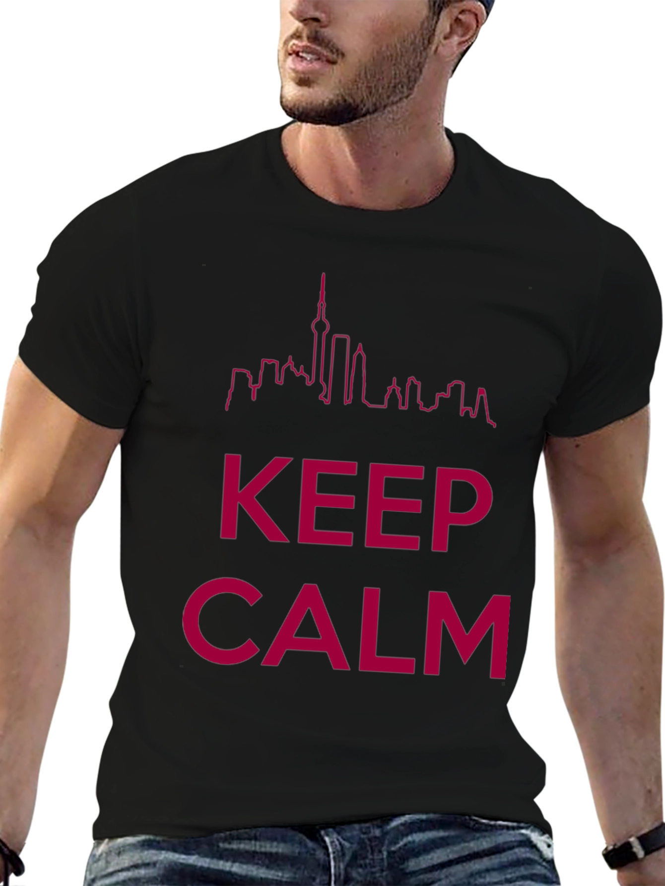 Keep Calm Skyline Graphic Tee - Black