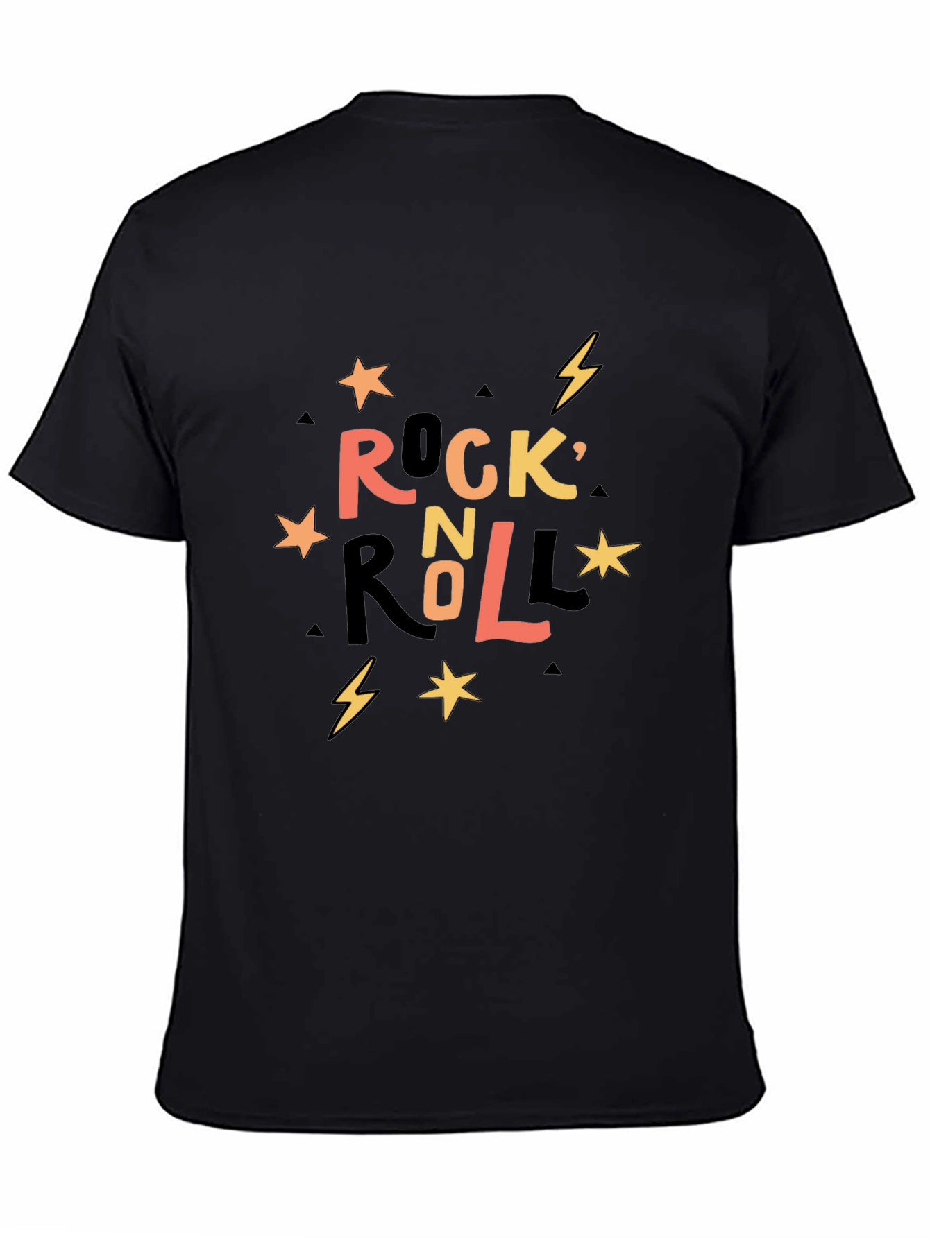 Rock n Roll Graphic Print Crew Neck T-Shirt