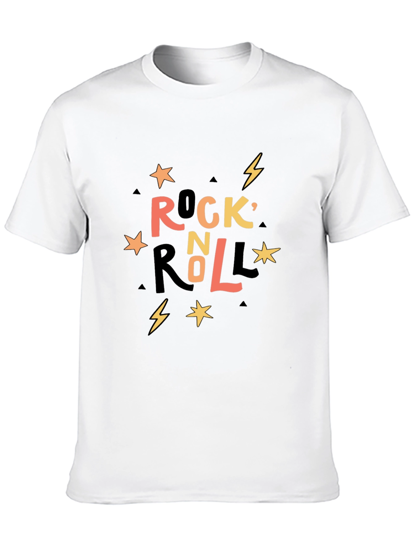 Rock n Roll Graphic Print Crew Neck T-Shirt