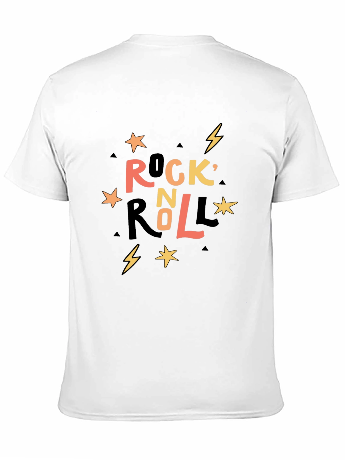 Rock n Roll Graphic Print Crew Neck T-Shirt