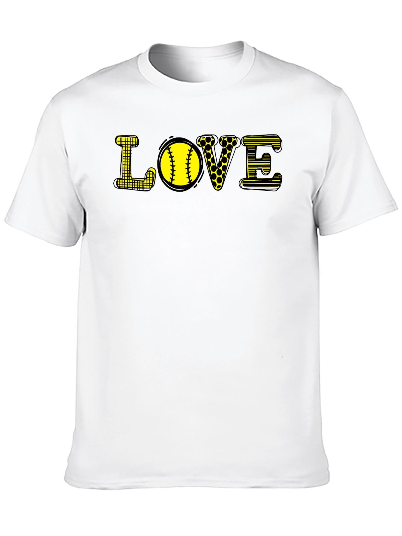 Love Softball Graphic T-Shirt - Black