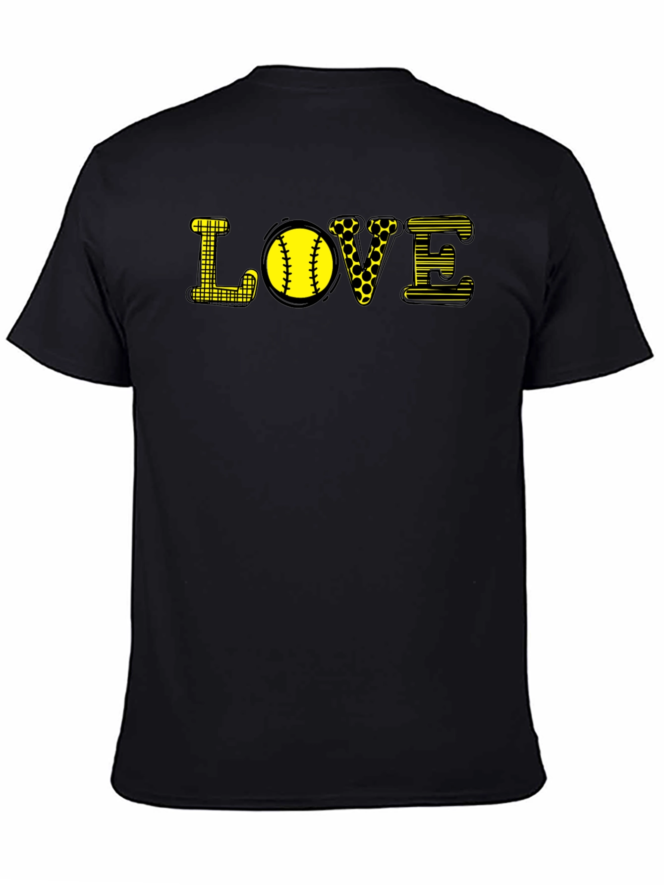 Love Softball Graphic T-Shirt - Black