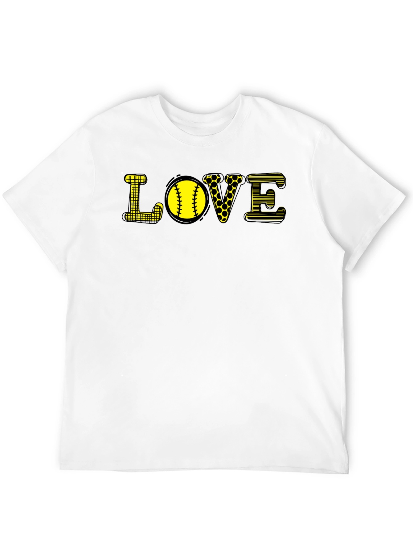 Love Softball Graphic T-Shirt - Black