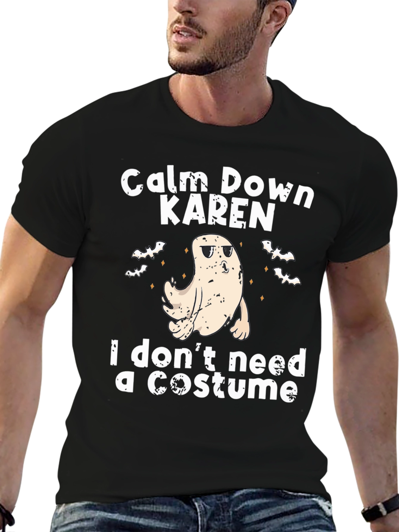 Calm Down Karen Ghost Halloween Costume T-Shirt