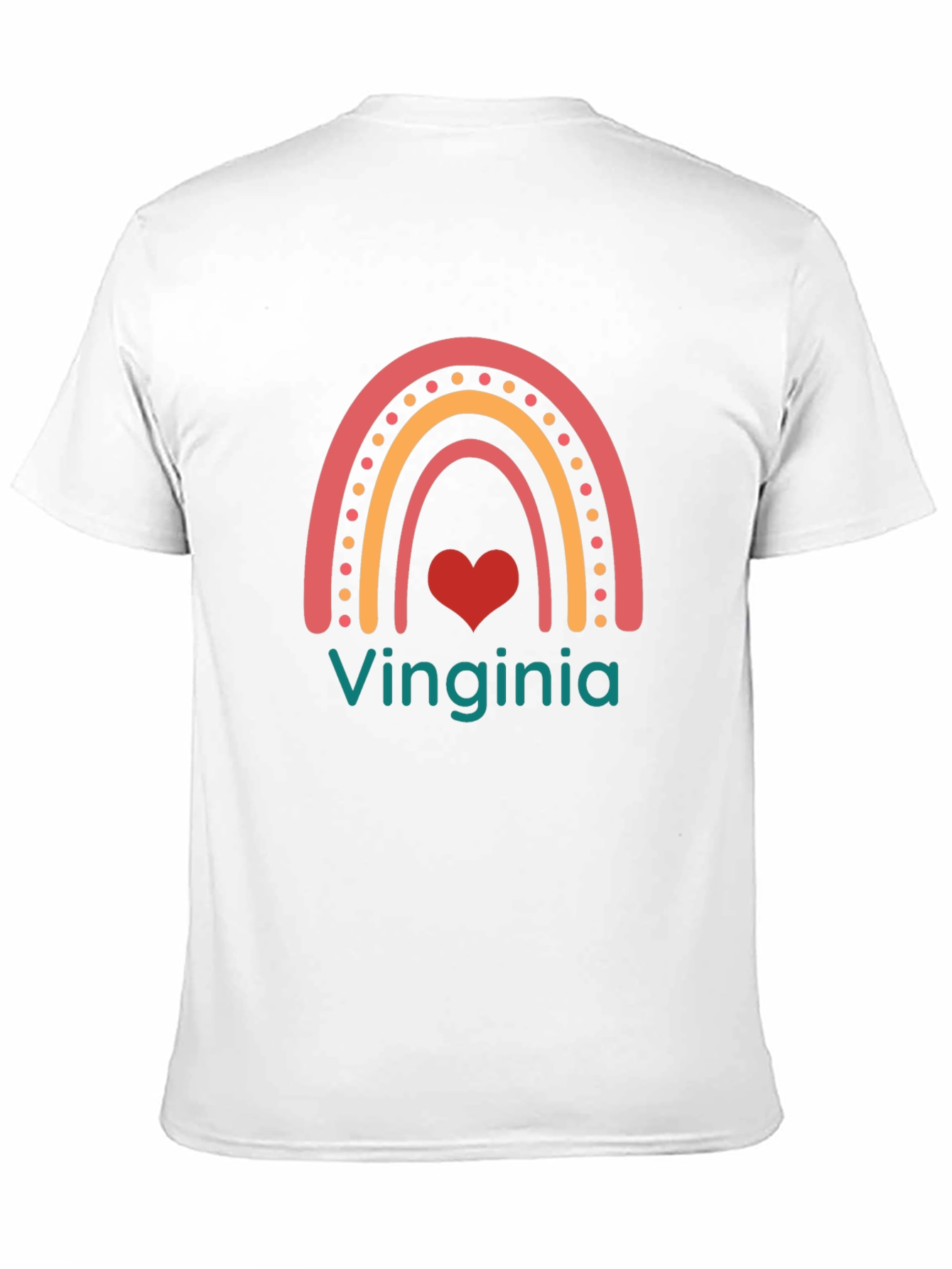 Virginia Rainbow Heart T-Shirt - Black