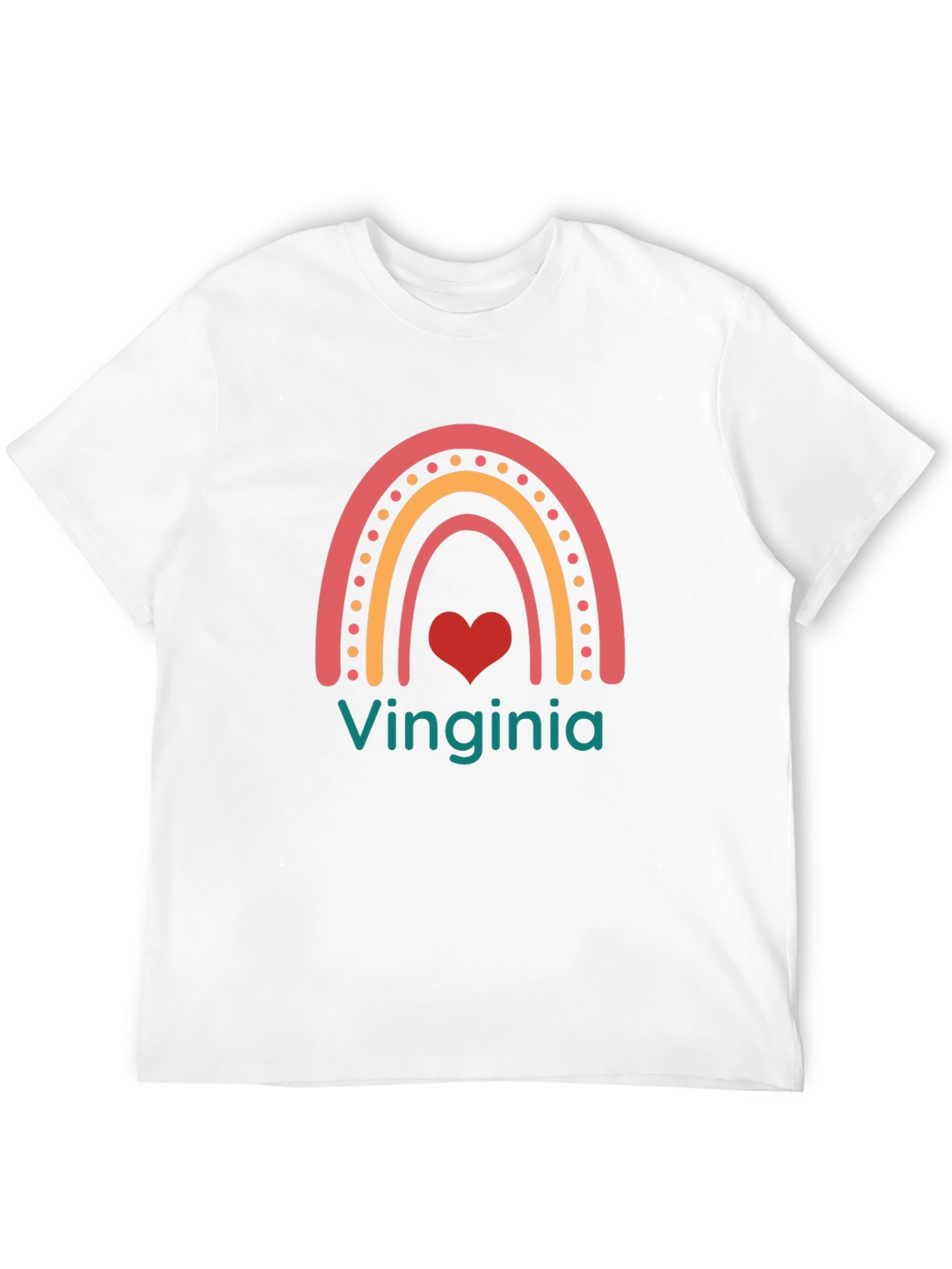 Virginia Rainbow Heart T-Shirt - Black