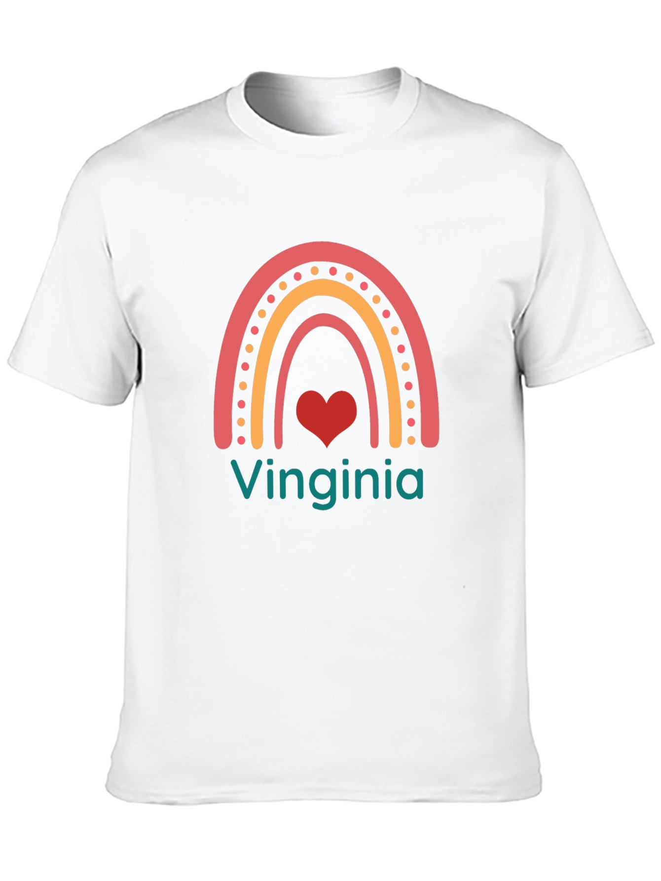 Virginia Rainbow Heart T-Shirt - Black