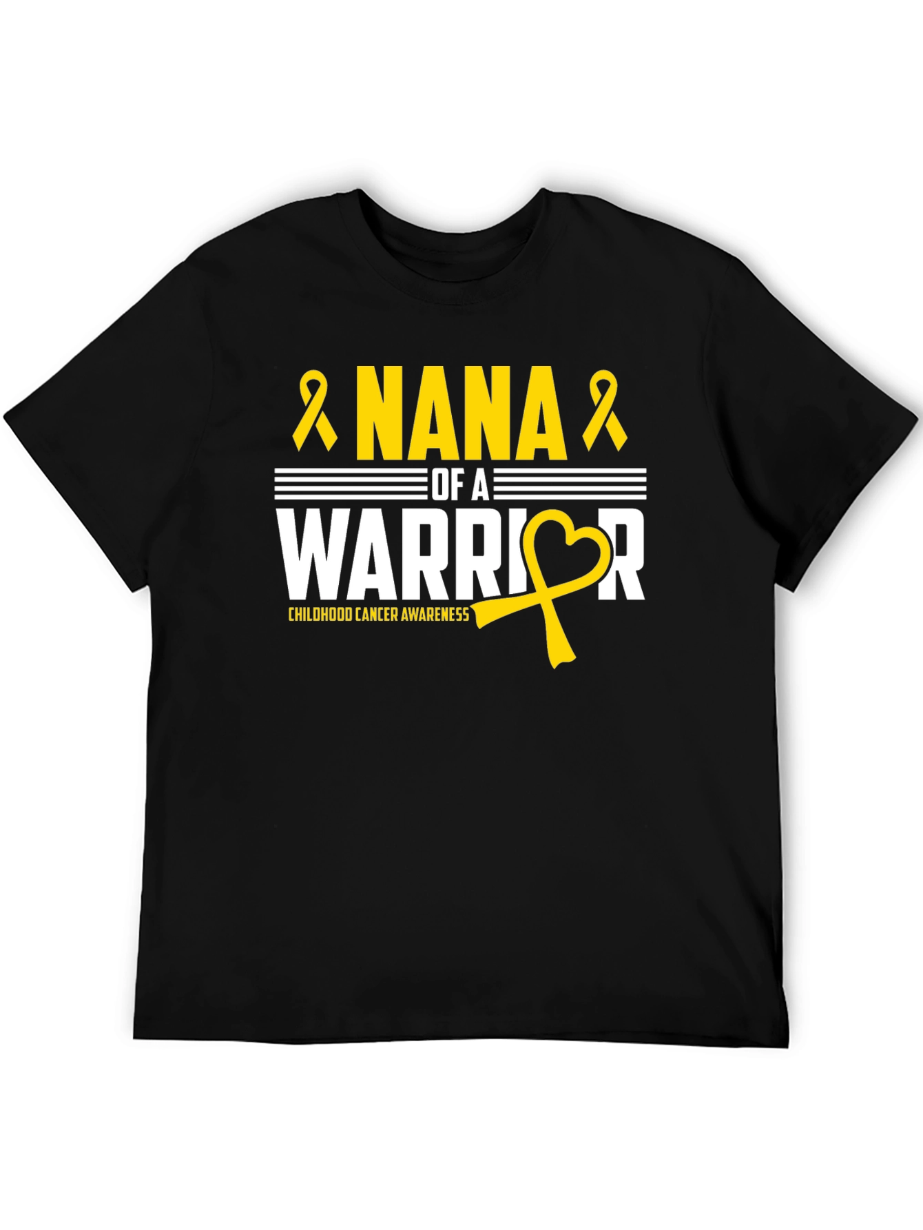Nana of a Warrior Childhood Cancer Awareness T-Shirt