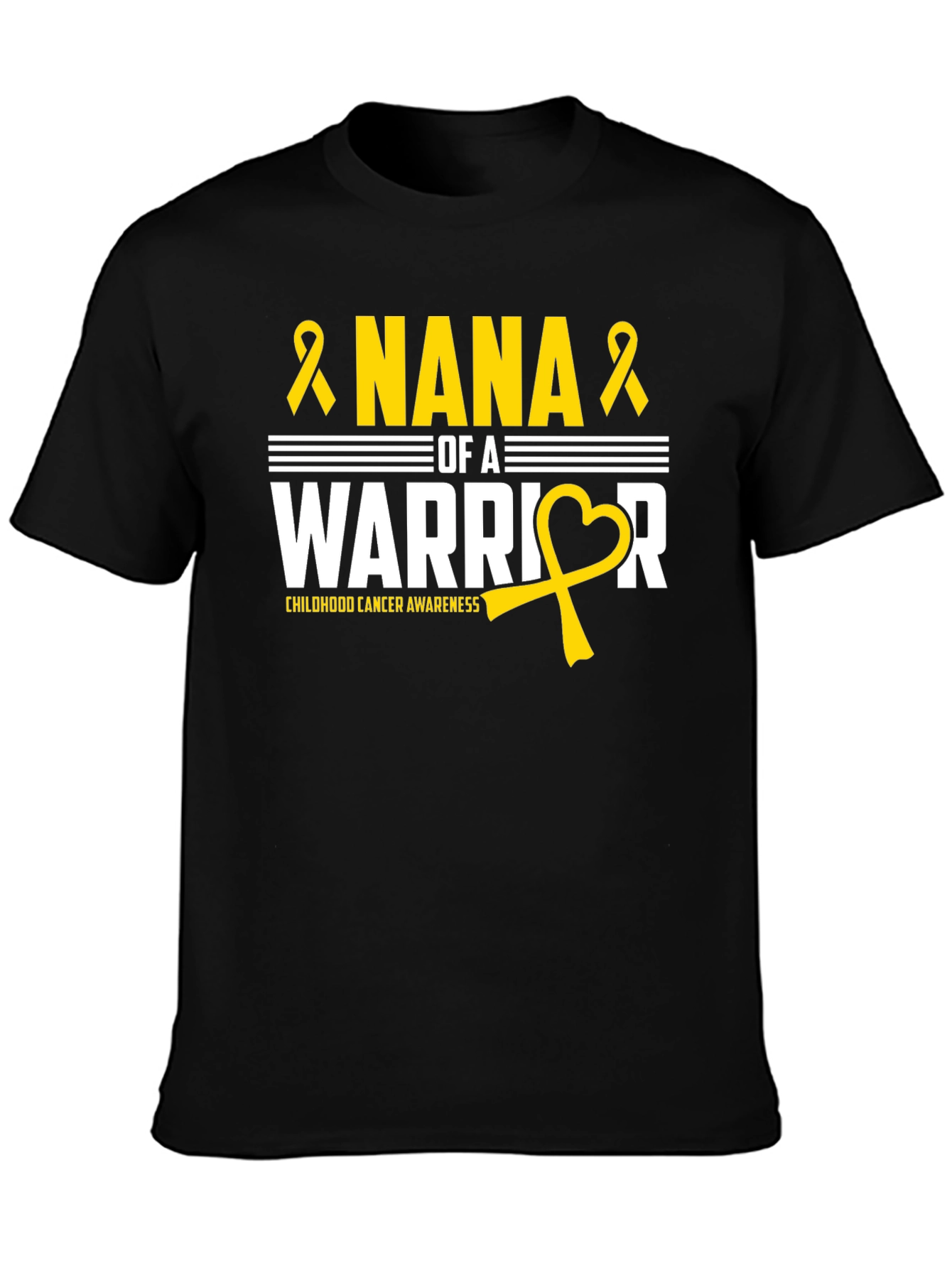 Nana of a Warrior Childhood Cancer Awareness T-Shirt