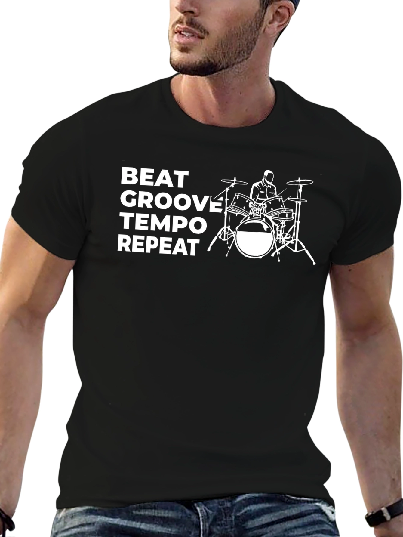 Beat Groove Tempo Repeat Drummer T-Shirt