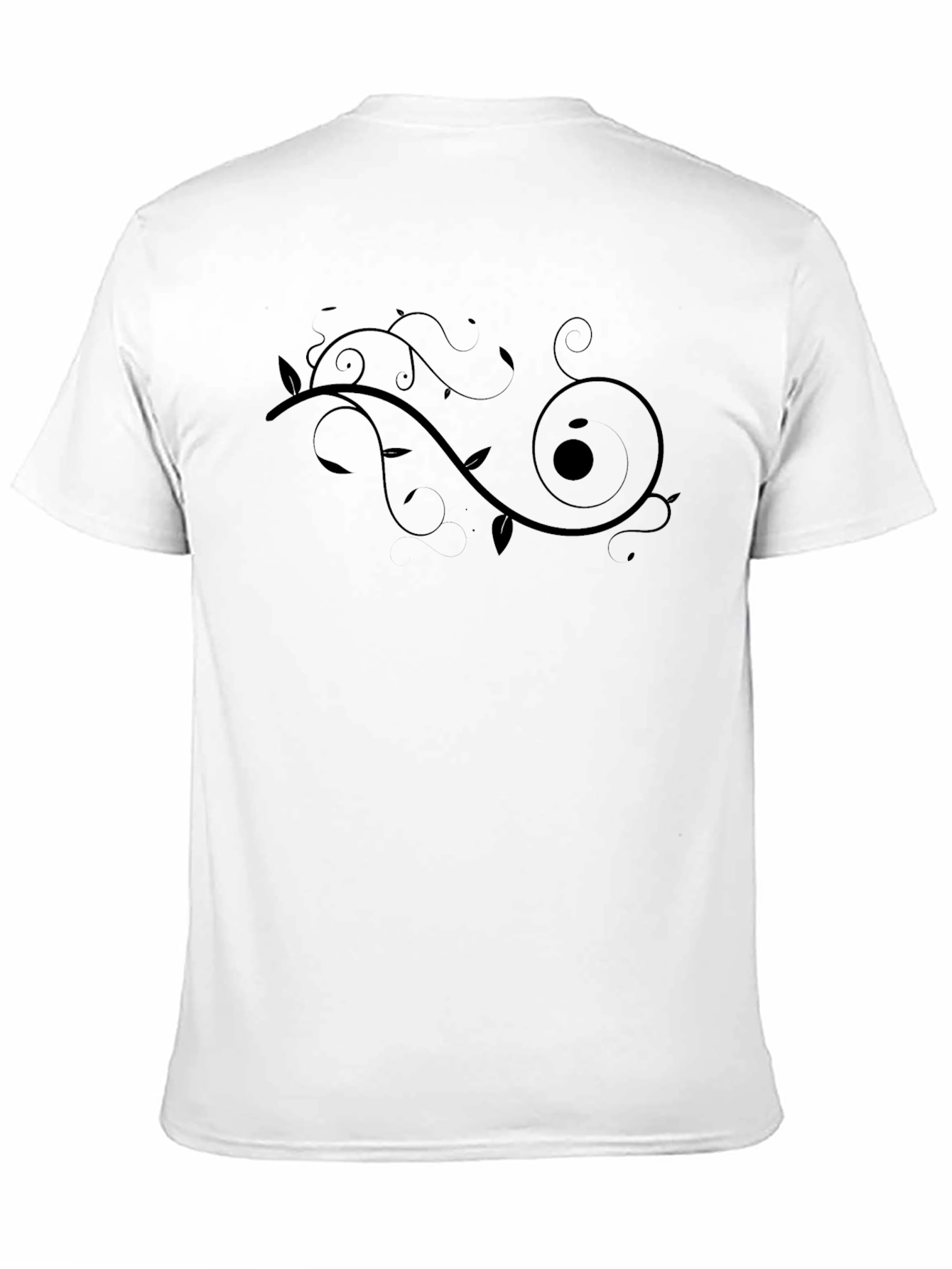 Mens Black T-Shirt with Swirl Design