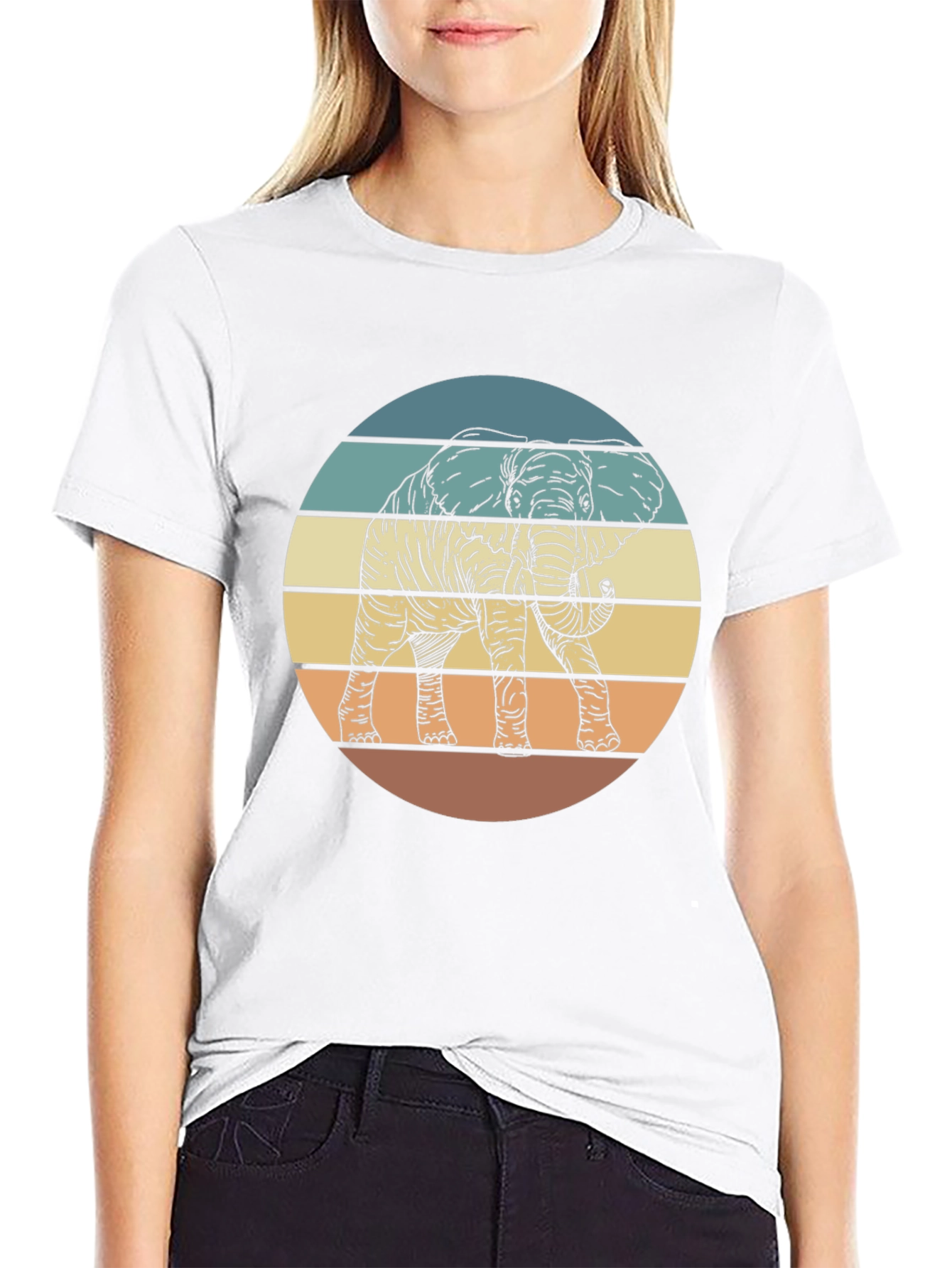 Elephant Sunset Graphic Tee - Unisex Retro Style