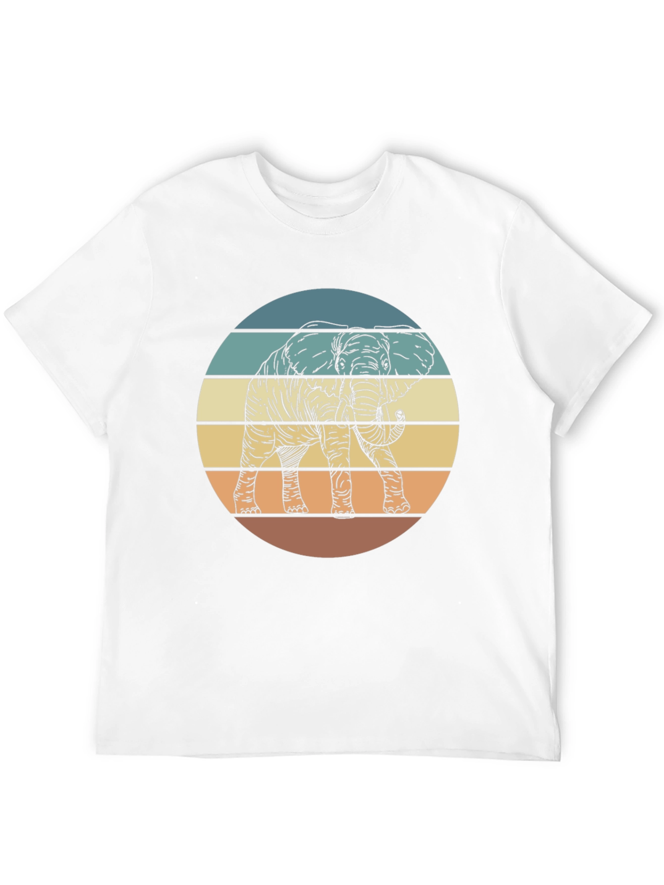 Elephant Sunset Graphic Tee - Unisex Retro Style