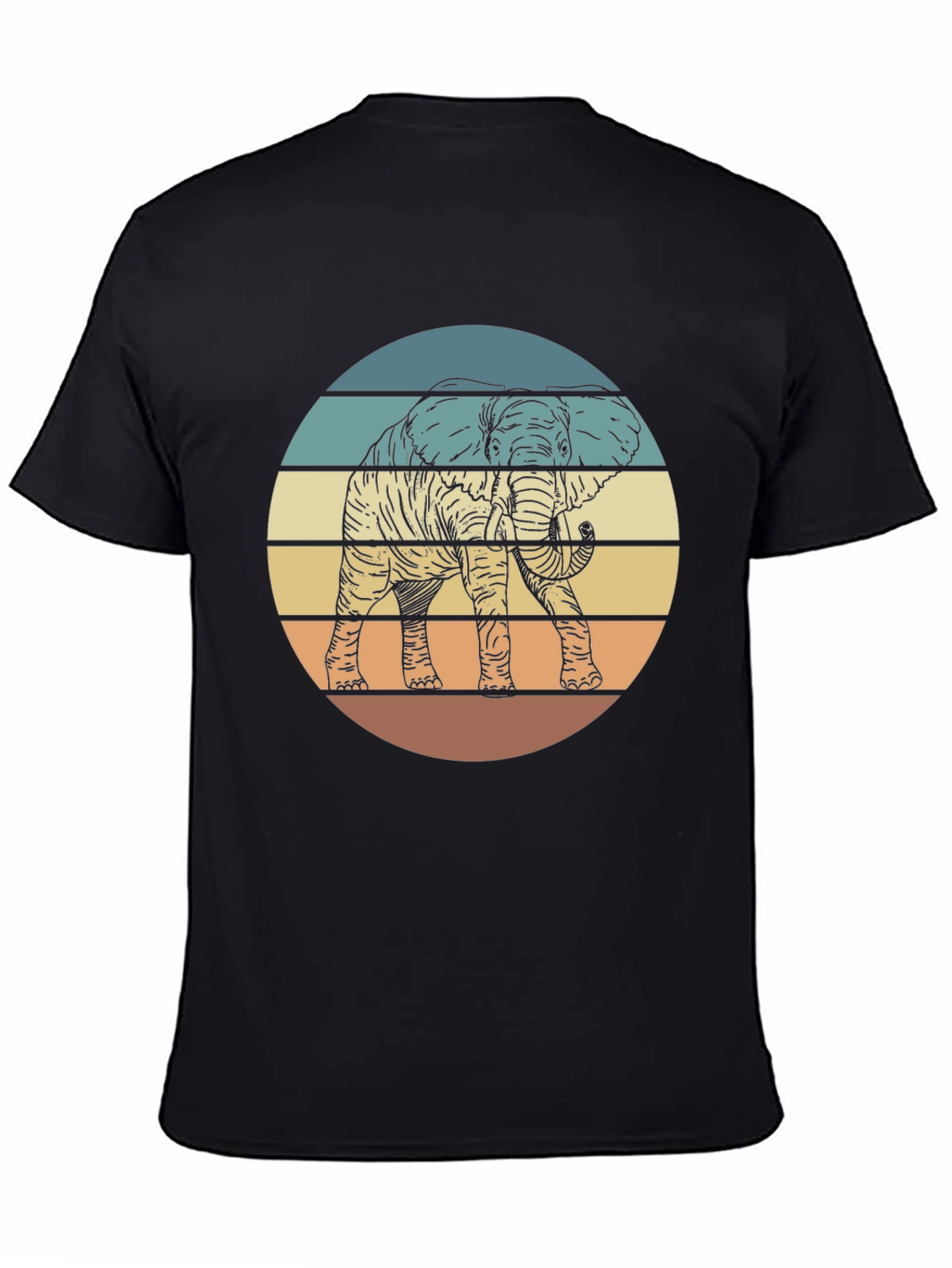 Elephant Sunset Graphic Tee - Unisex Retro Style
