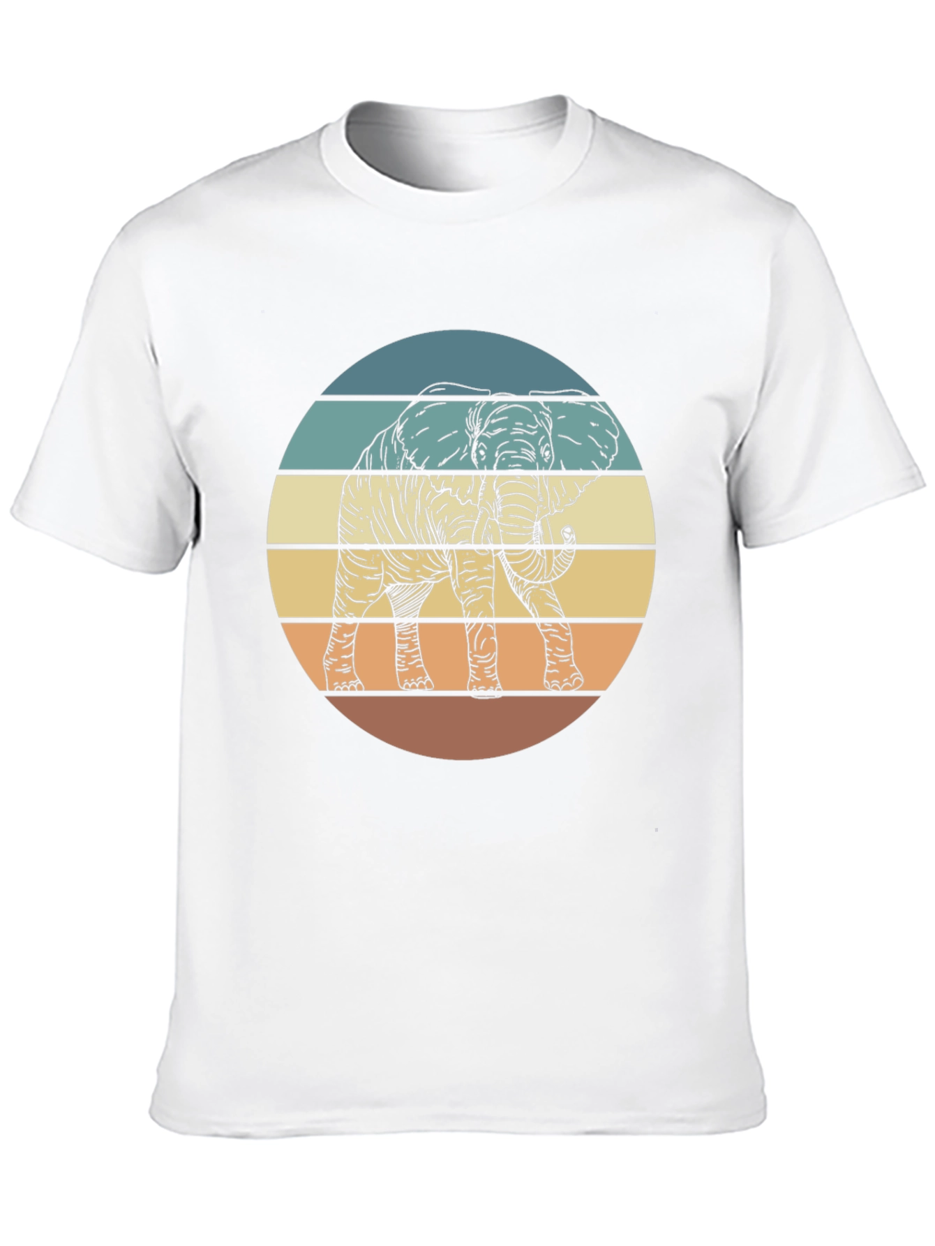 Elephant Sunset Graphic Tee - Unisex Retro Style