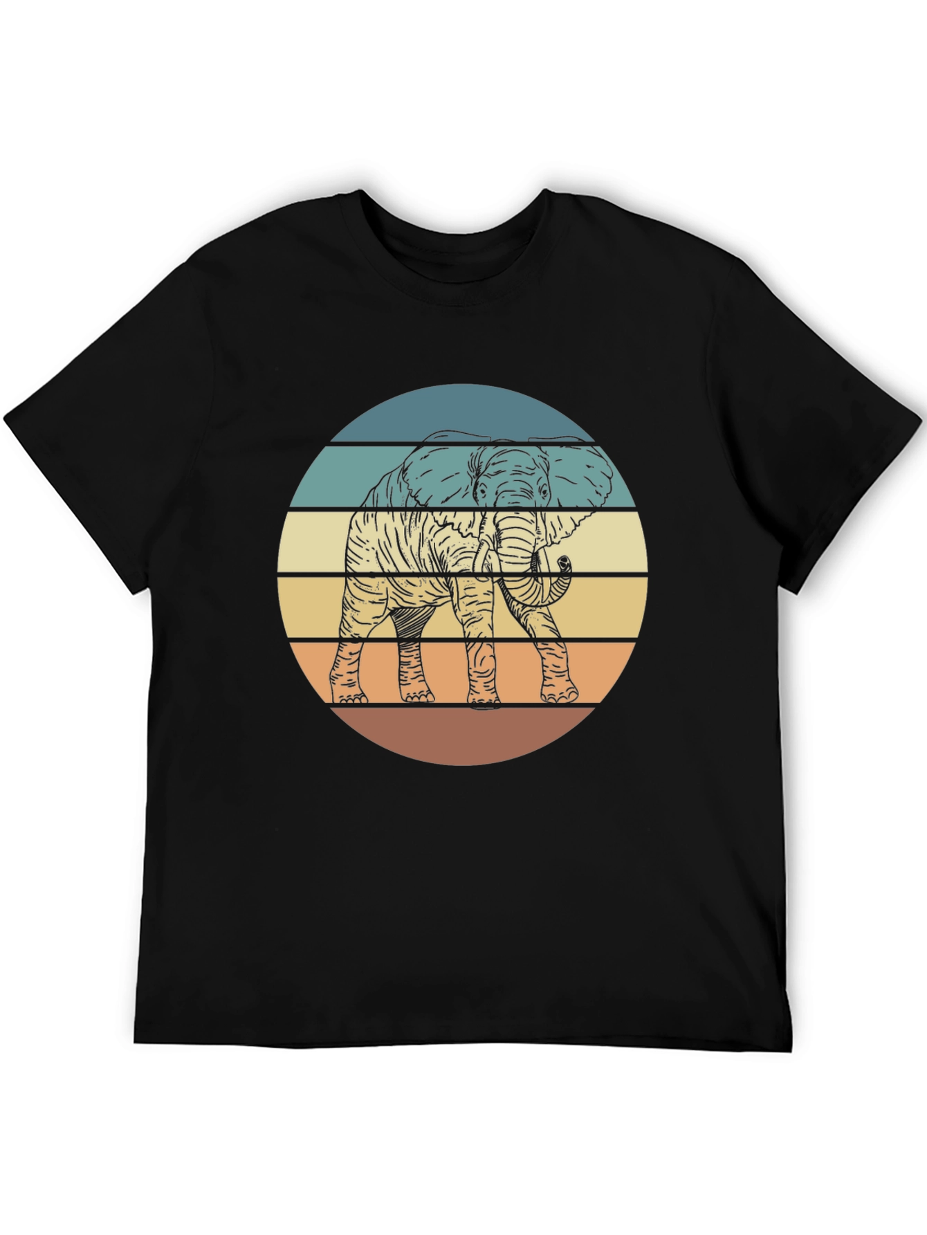 Elephant Sunset Graphic Tee - Unisex Retro Style