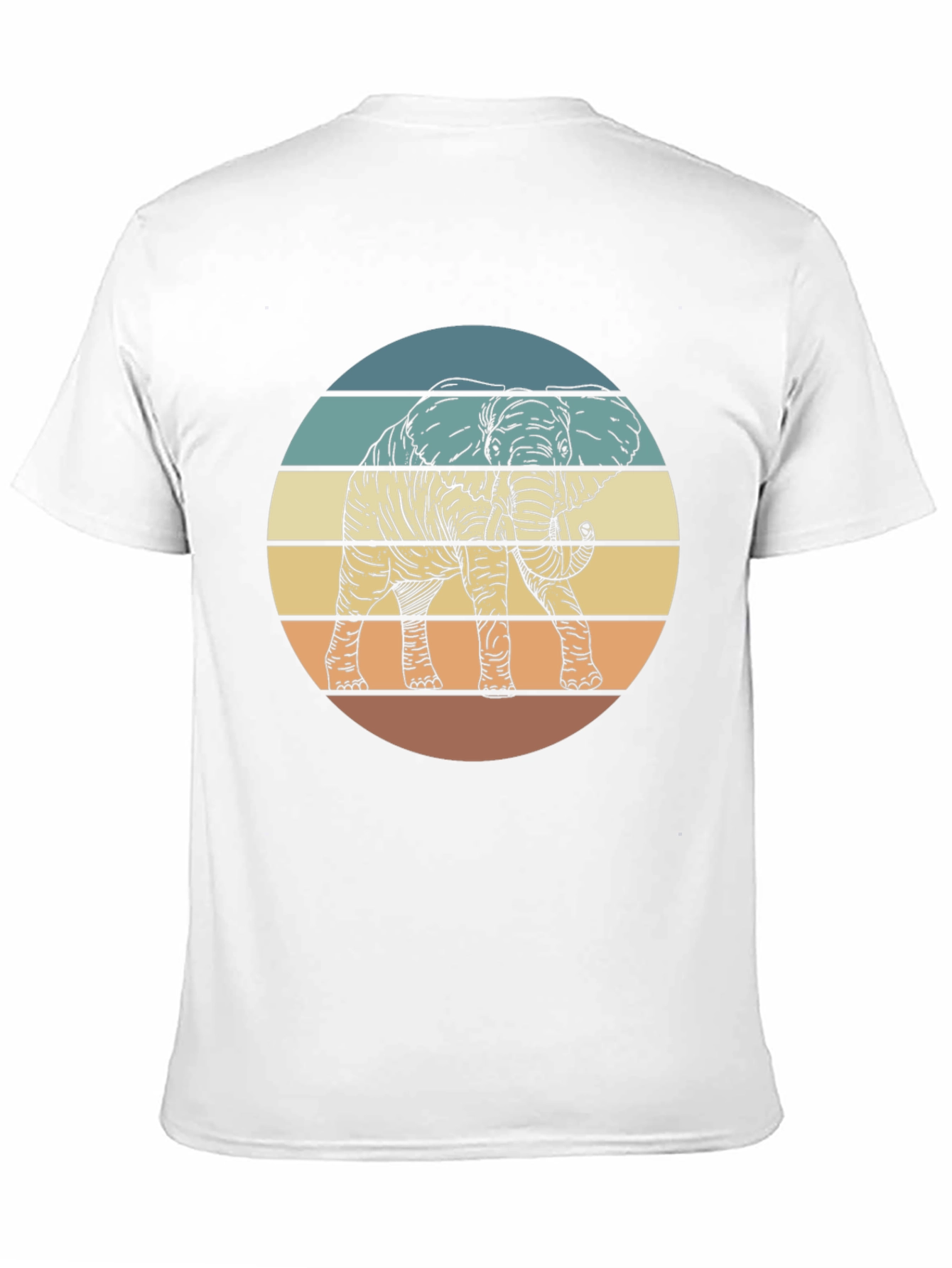 Elephant Sunset Graphic Tee - Unisex Retro Style
