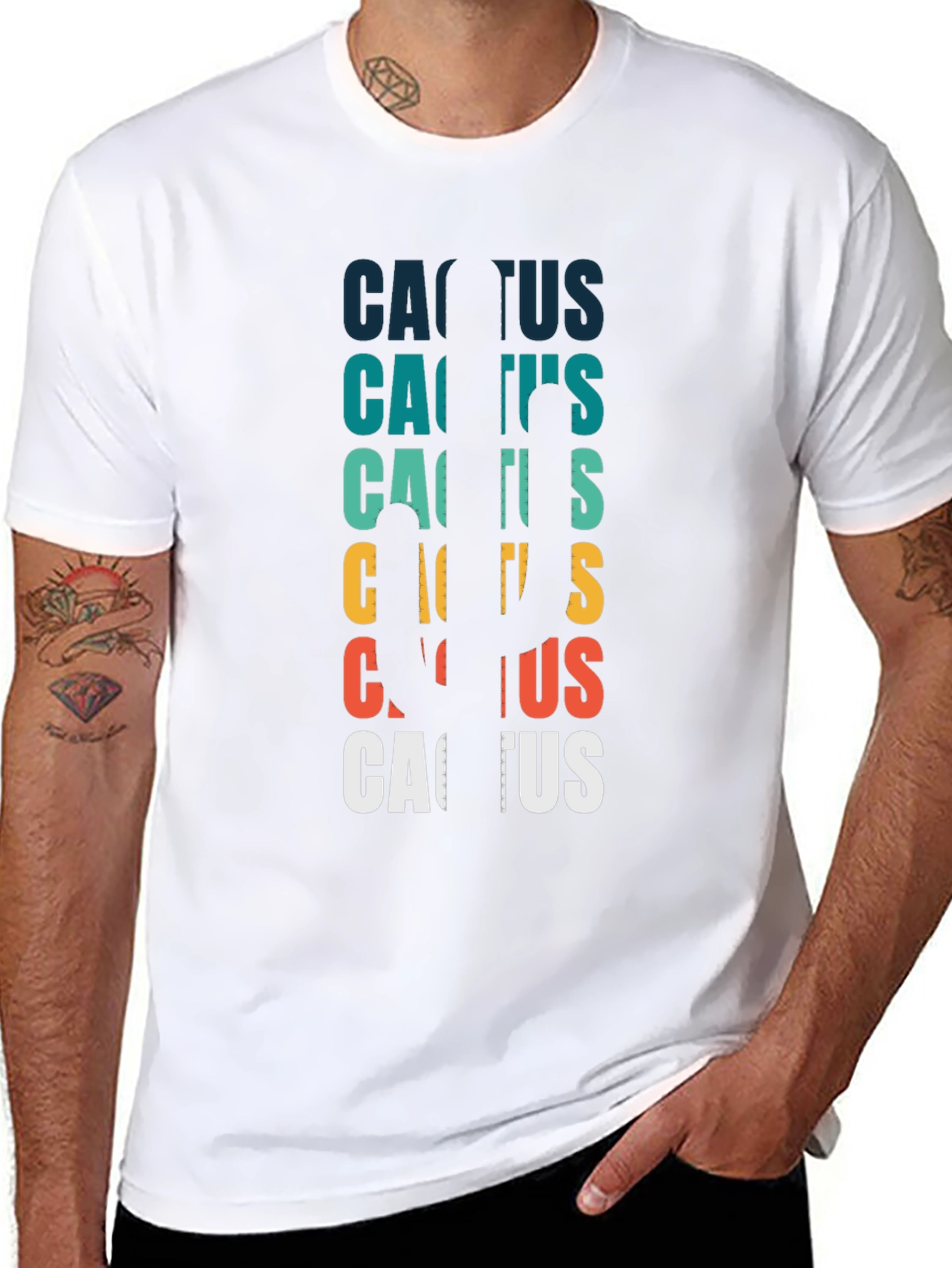 Retro Cactus T-Shirt - Desert Vibes