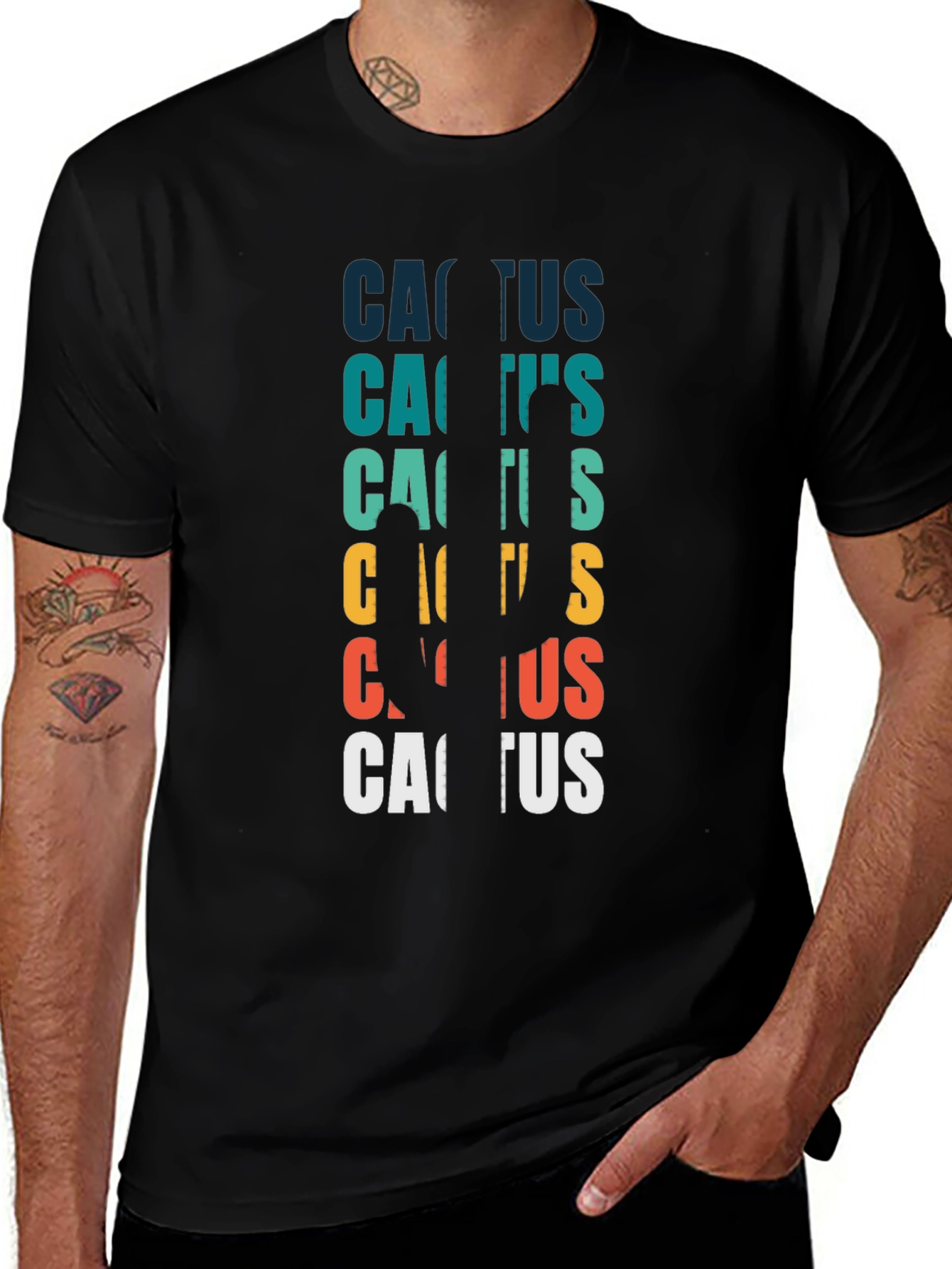 Retro Cactus T-Shirt - Desert Vibes