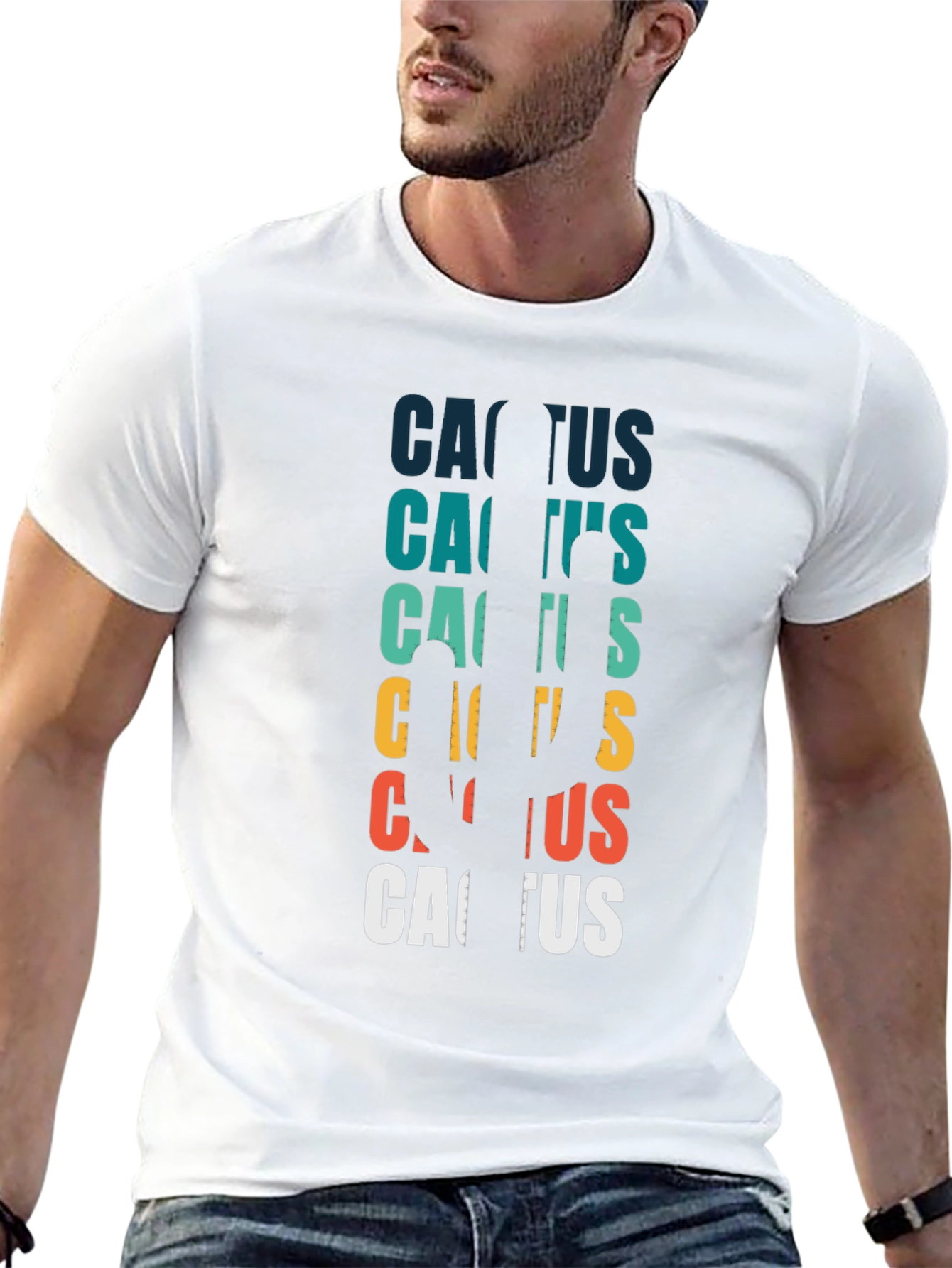Retro Cactus T-Shirt - Desert Vibes