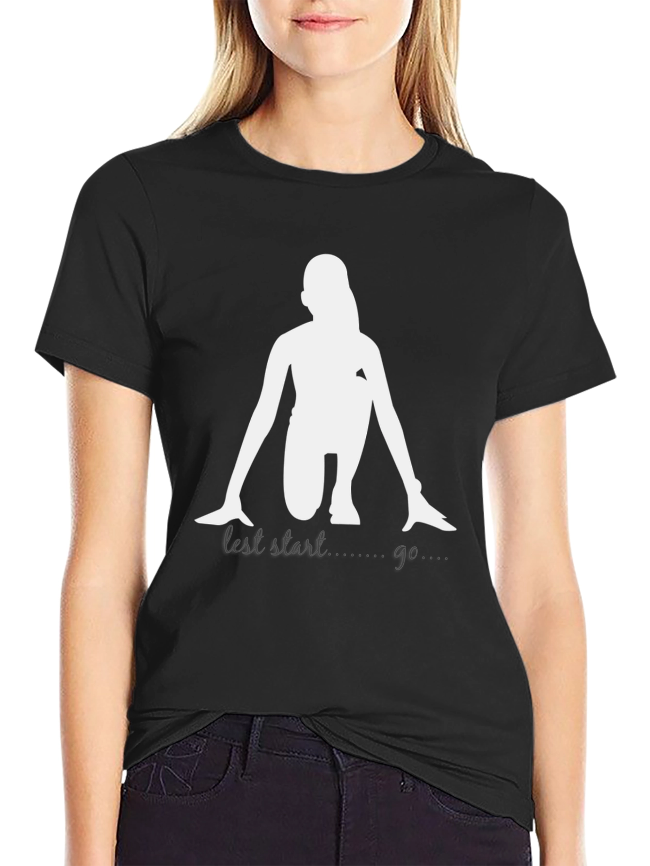 Sprint Start Graphic Tee - Black Cotton T-Shirt