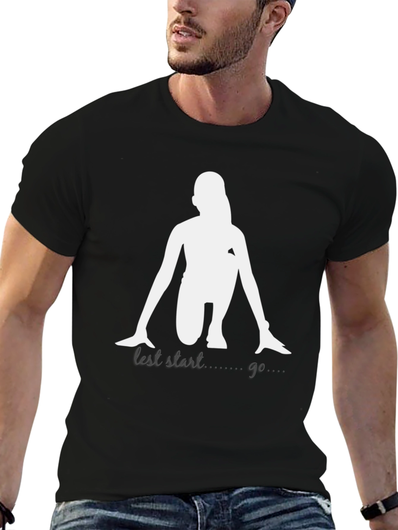 Sprint Start Graphic Tee - Black Cotton T-Shirt