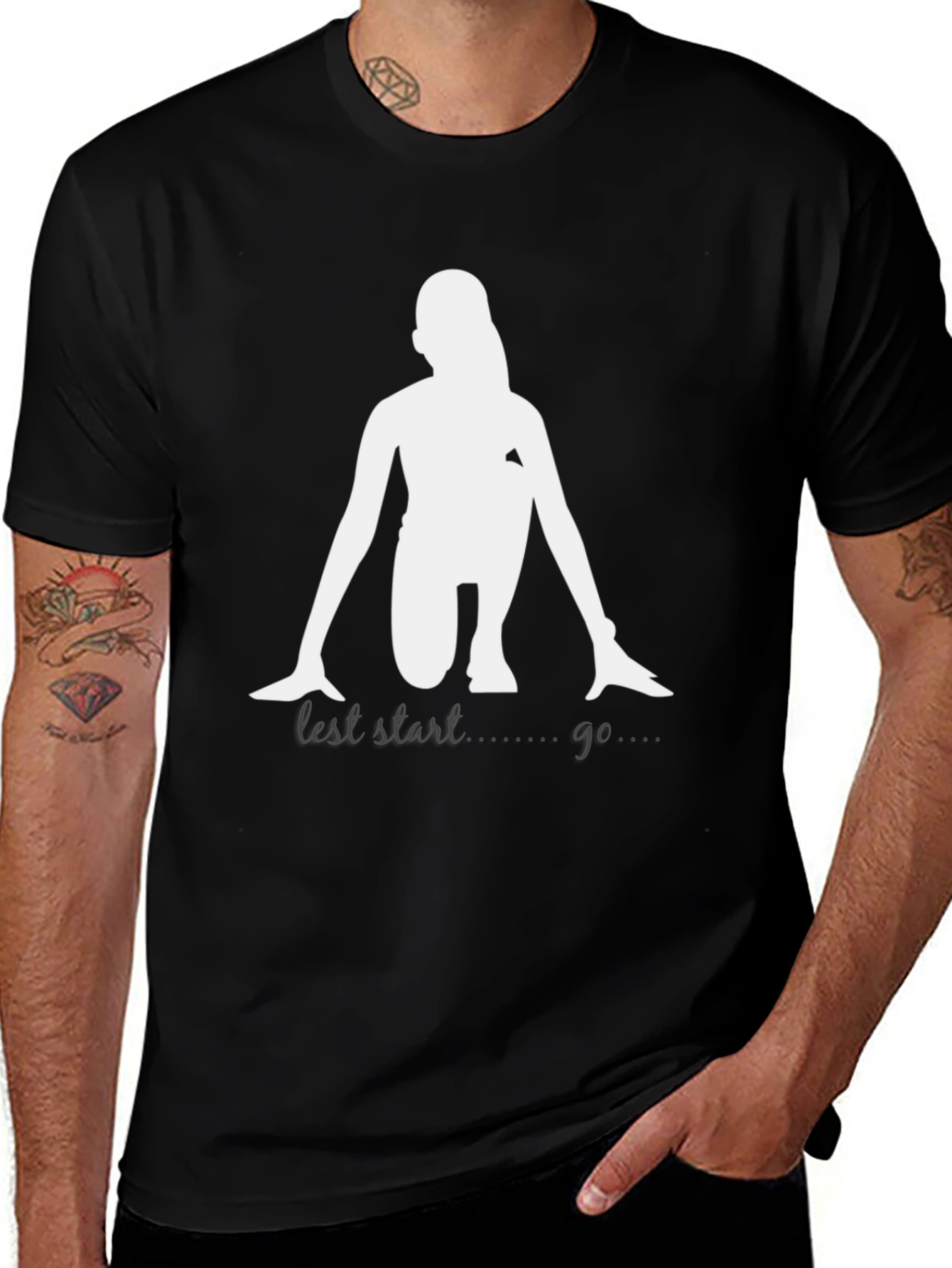 Sprint Start Graphic Tee - Black Cotton T-Shirt