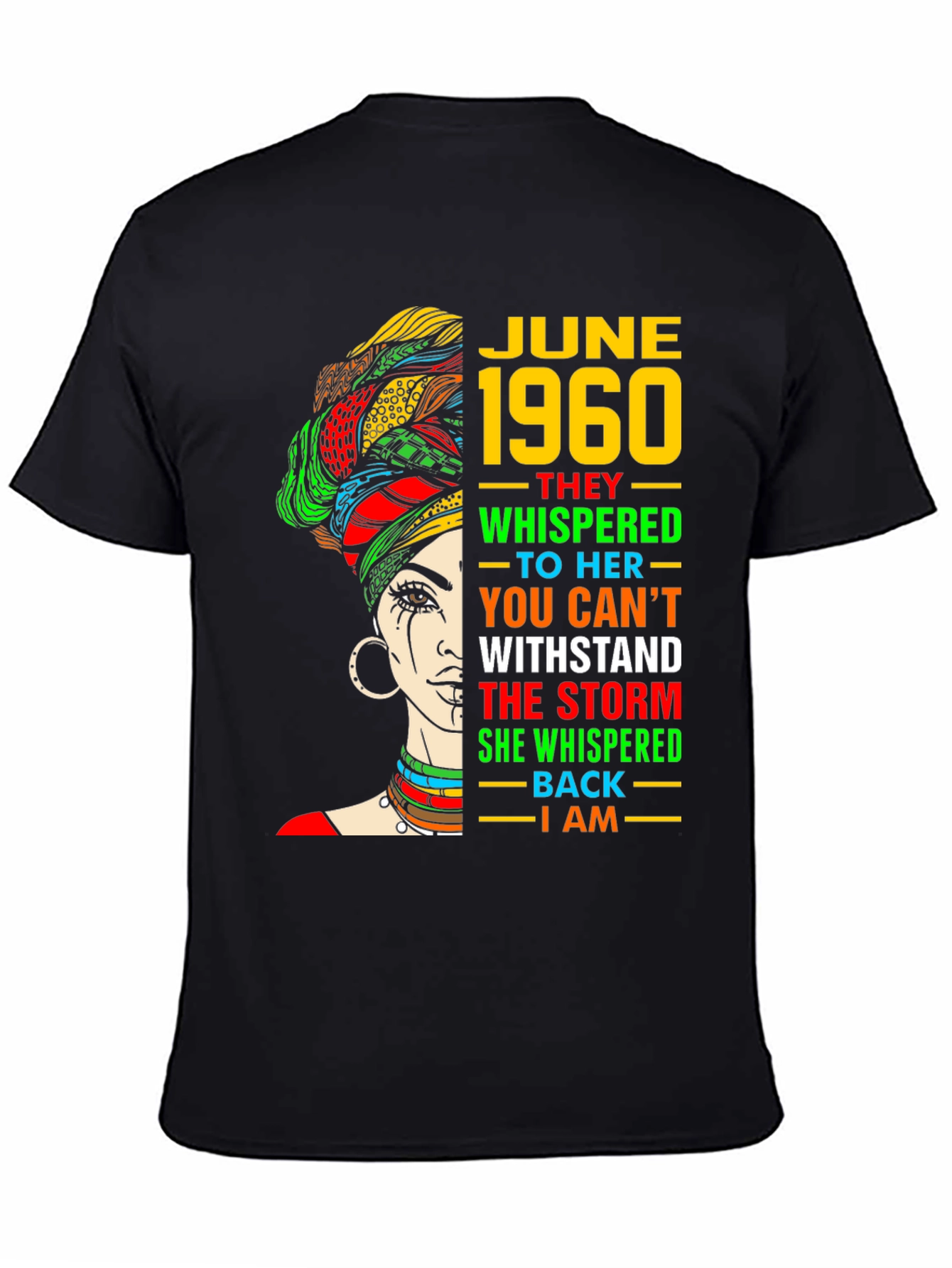 June 1960 Birthday T-Shirt - Black Pride