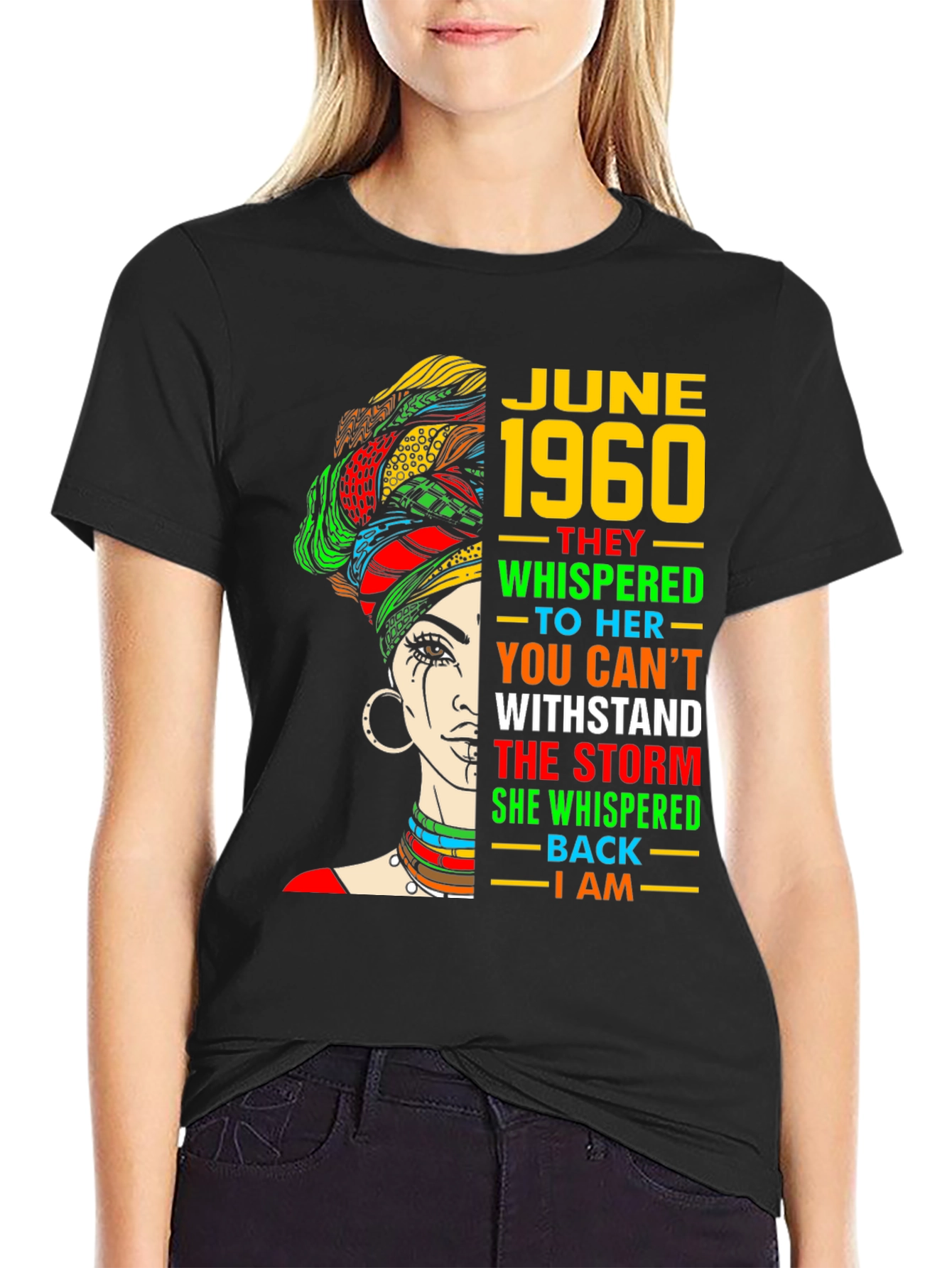 June 1960 Birthday T-Shirt - Black Pride