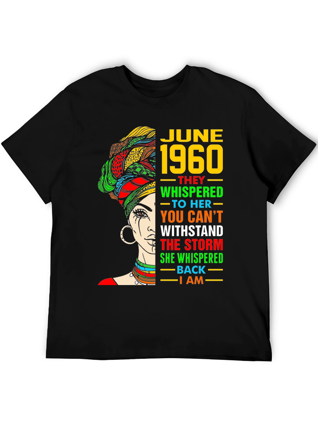 June 1960 Birthday T-Shirt - Black Pride