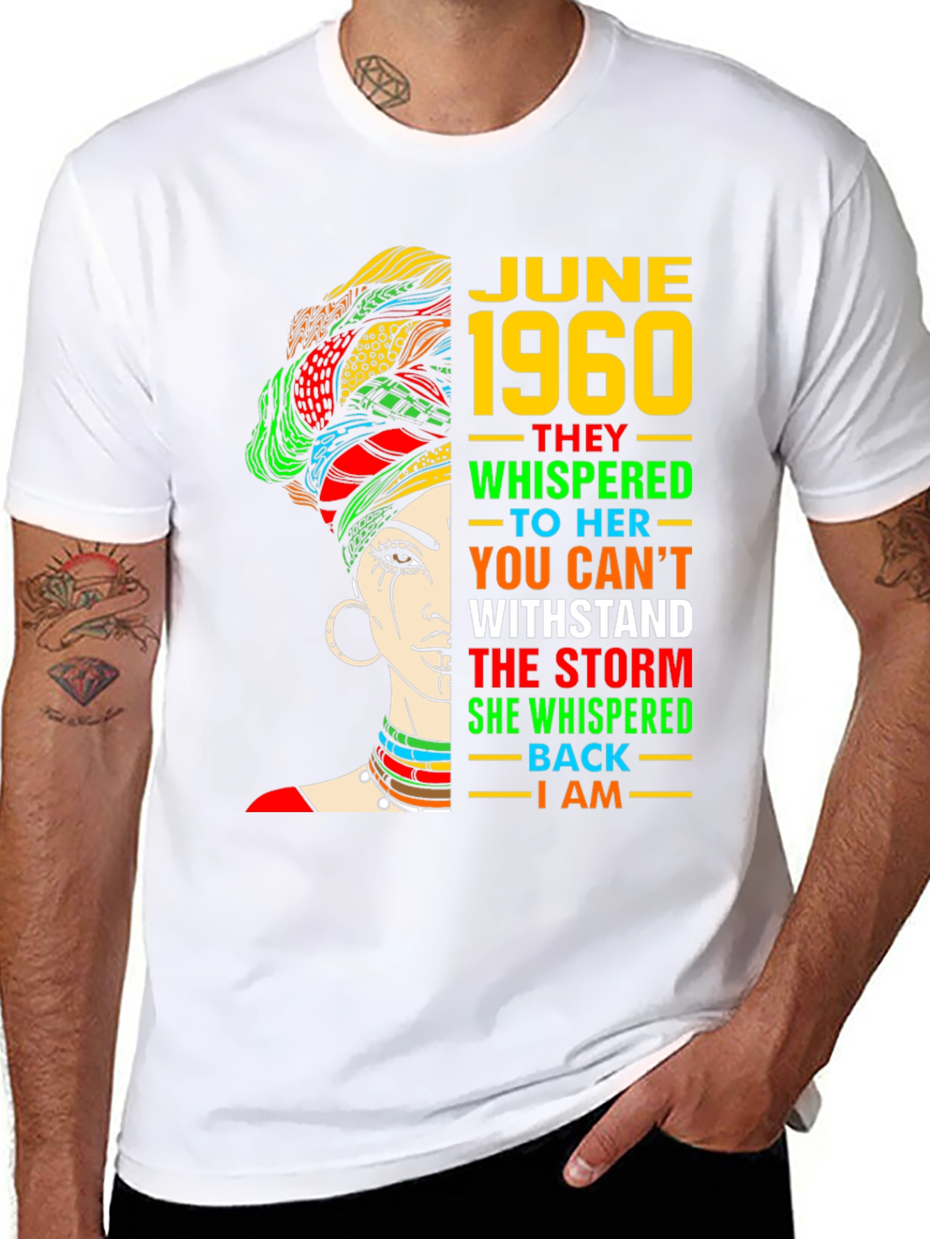 June 1960 Birthday T-Shirt - Black Pride