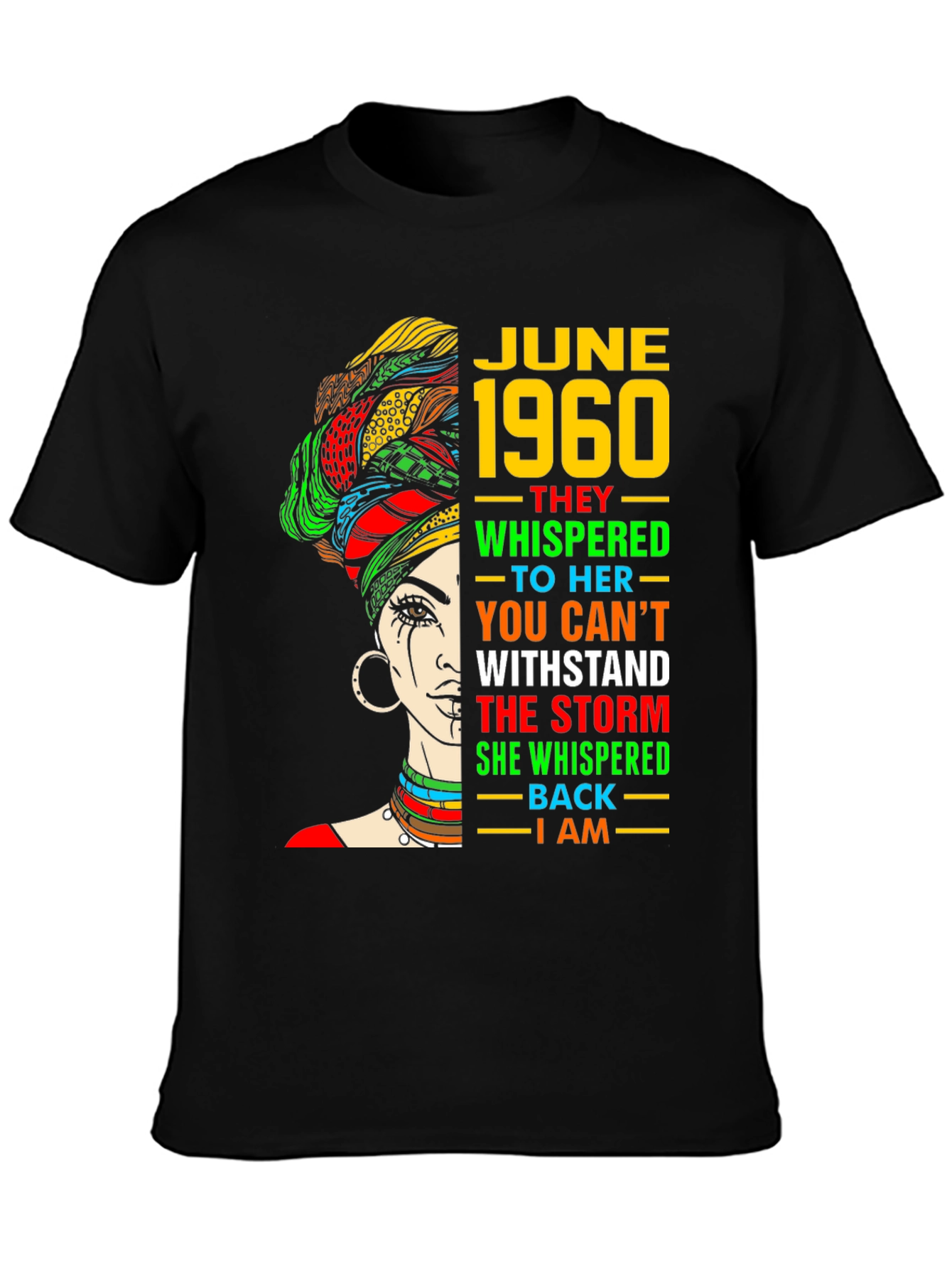 June 1960 Birthday T-Shirt - Black Pride