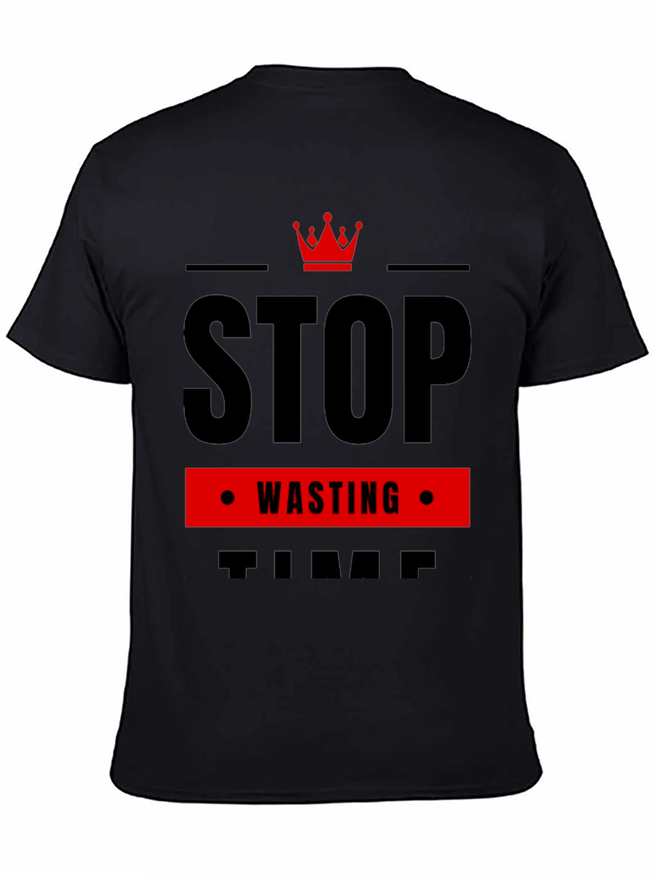 Stop Wasting Time Black Graphic Tee