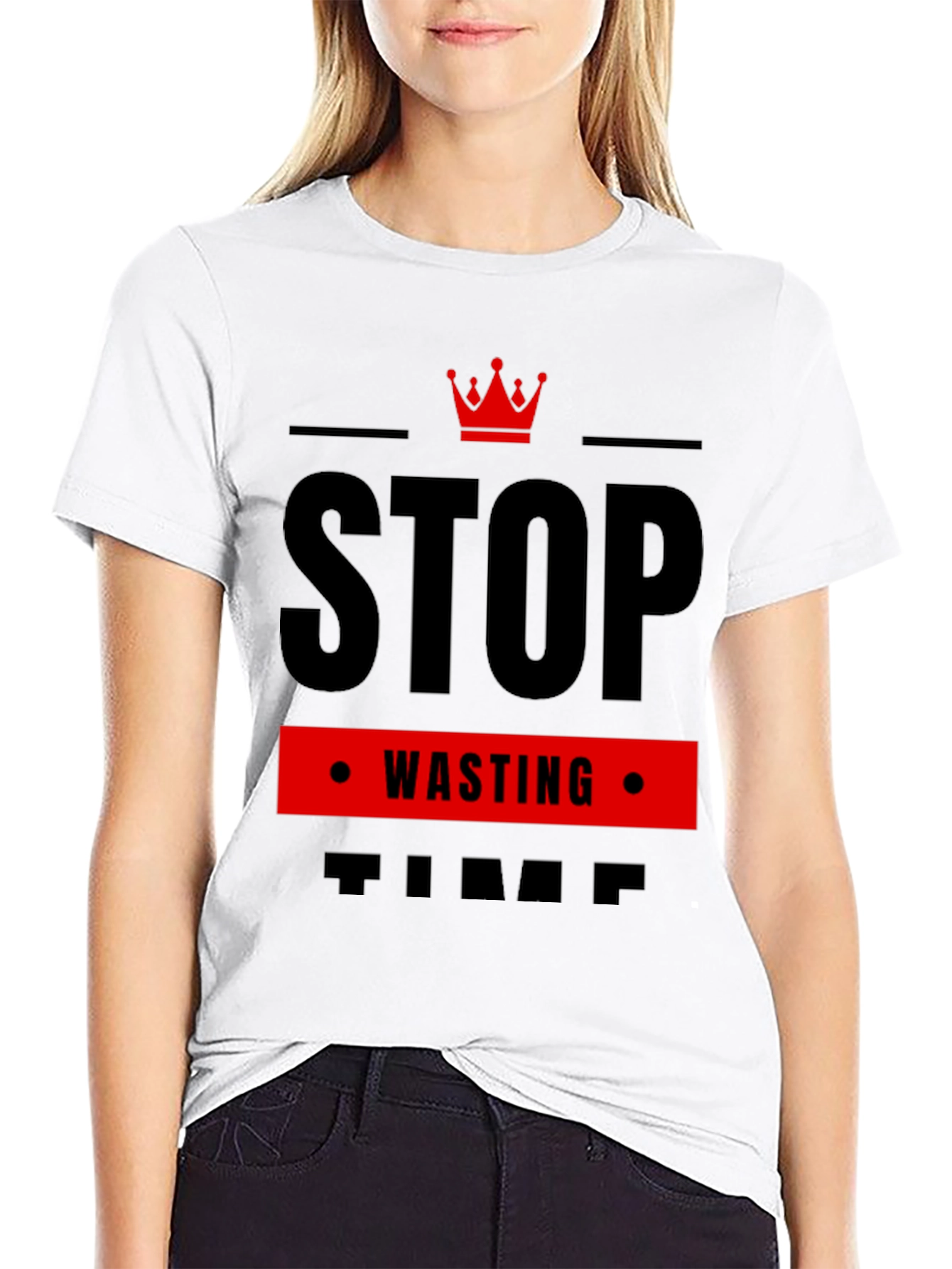 Stop Wasting Time Black Graphic Tee