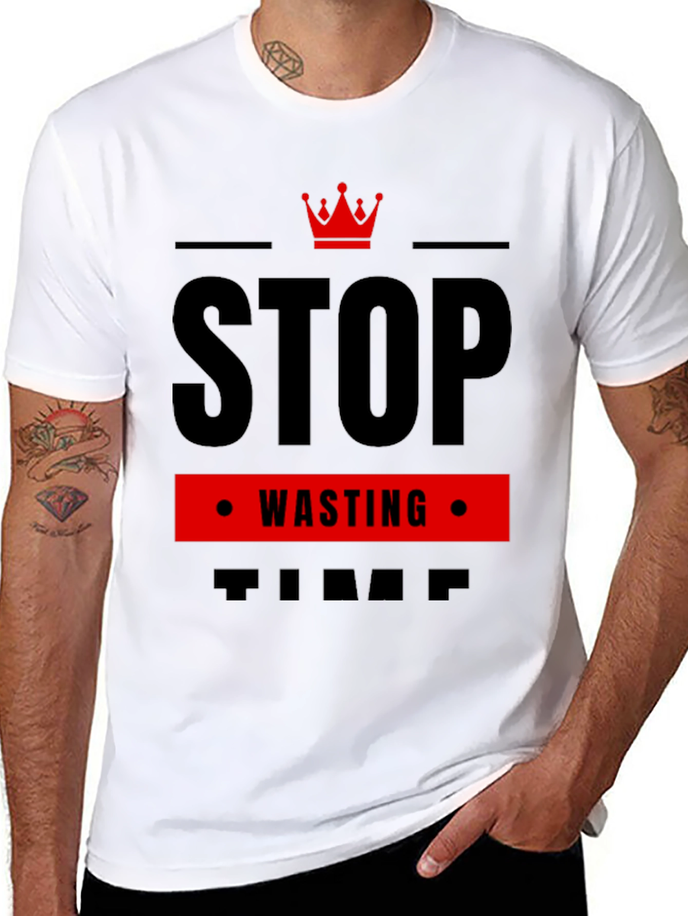 Stop Wasting Time Black Graphic Tee