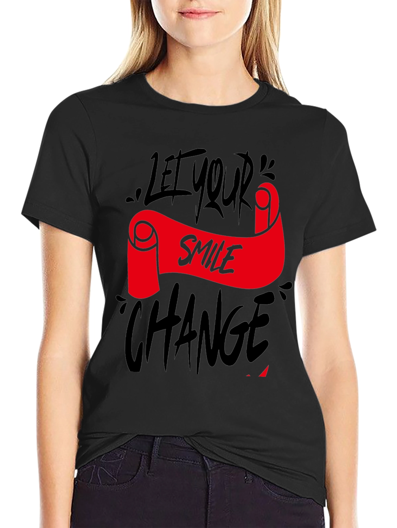 Let Your Smile Change the World Black Tee