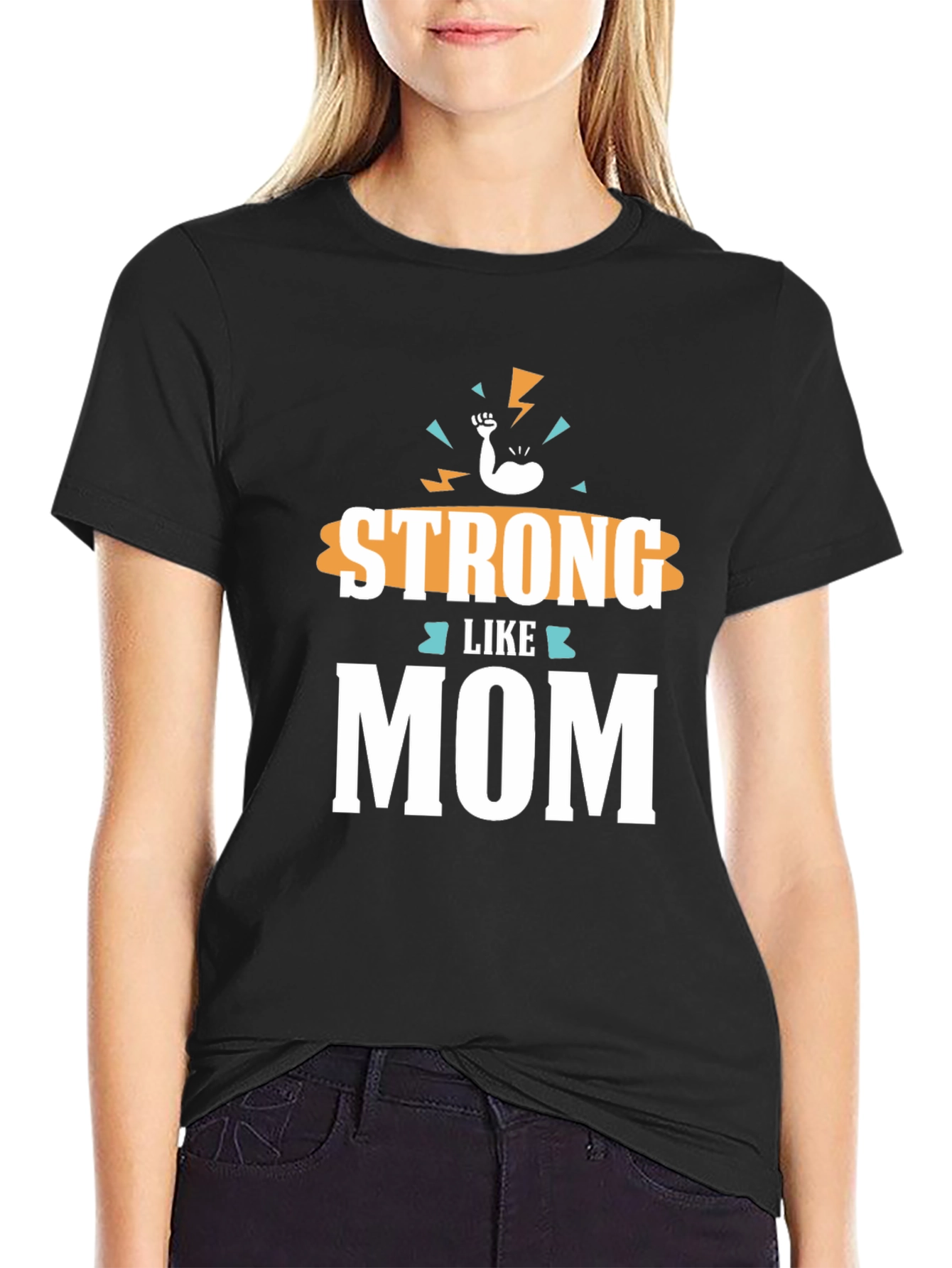 Strong Like Mom T-Shirt Black Graphic Tee