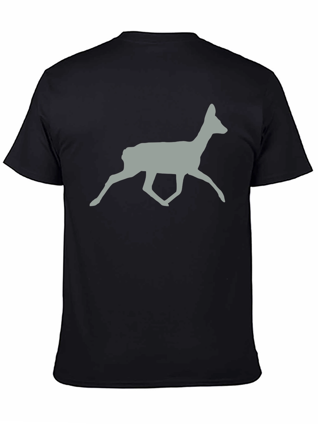Deer Silhouette Graphic Tee - Black