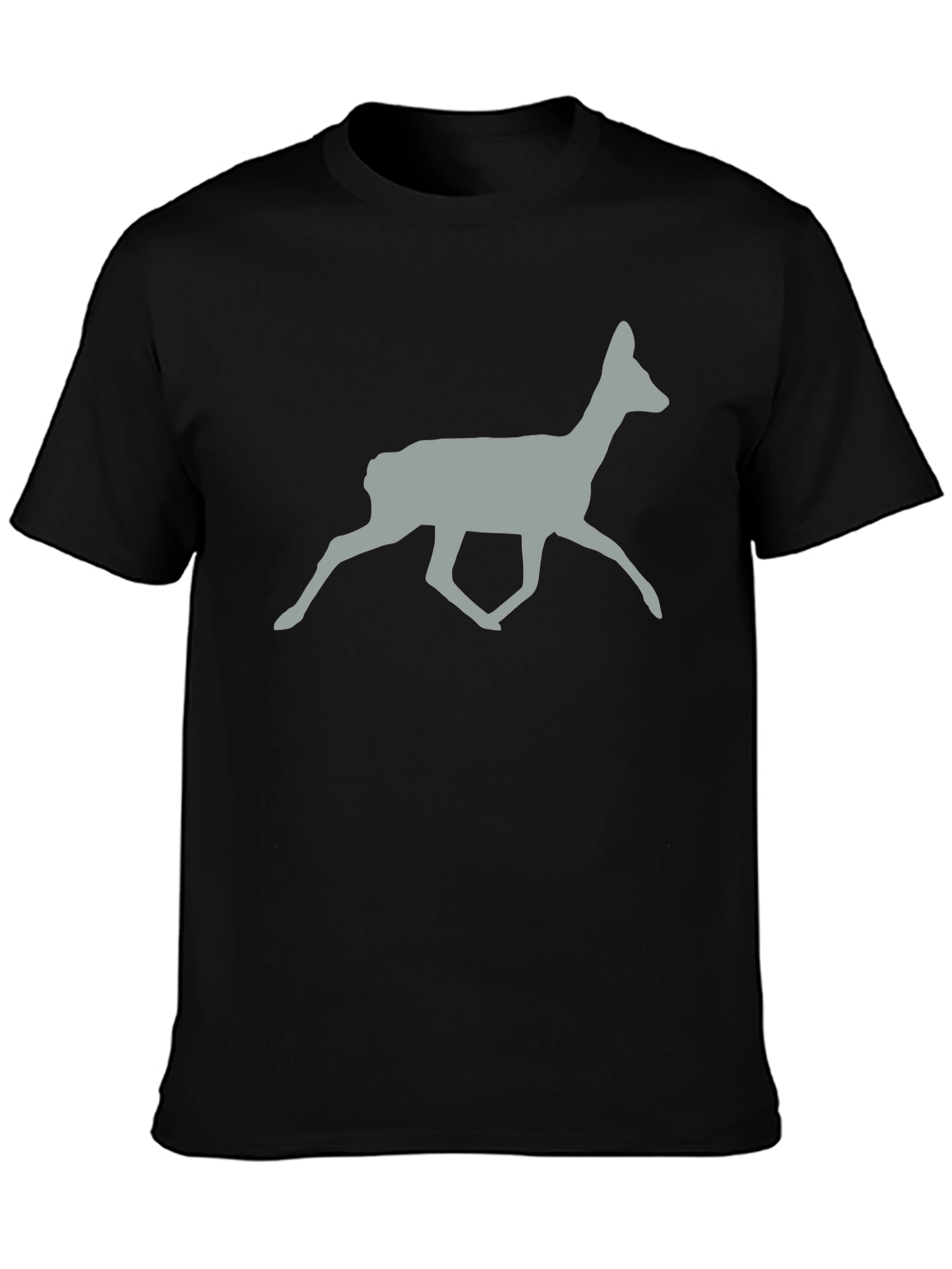 Deer Silhouette Graphic Tee - Black